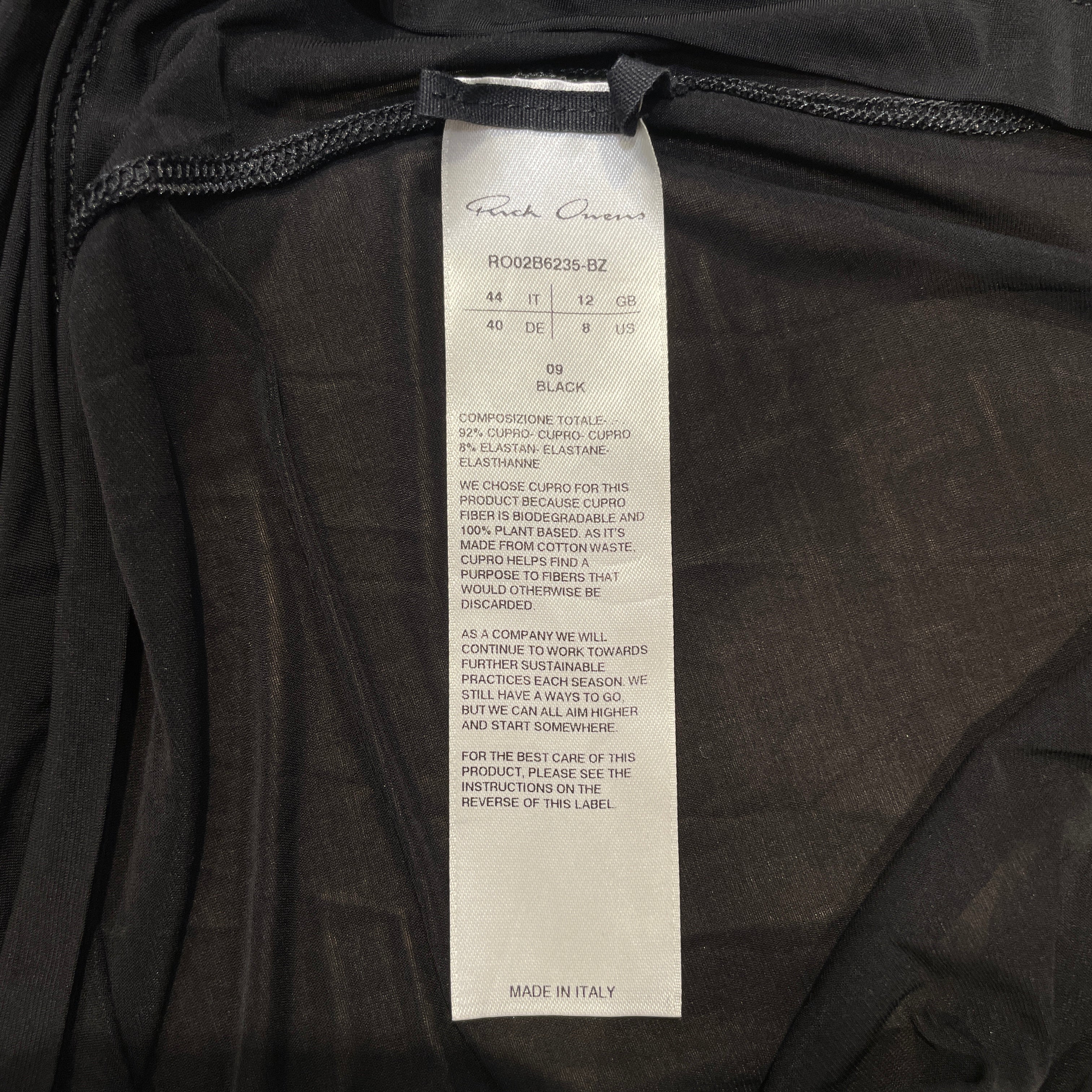 Rick Owens/T-Shirt/S/Nylon/BLK/Strobe T shirt view 4