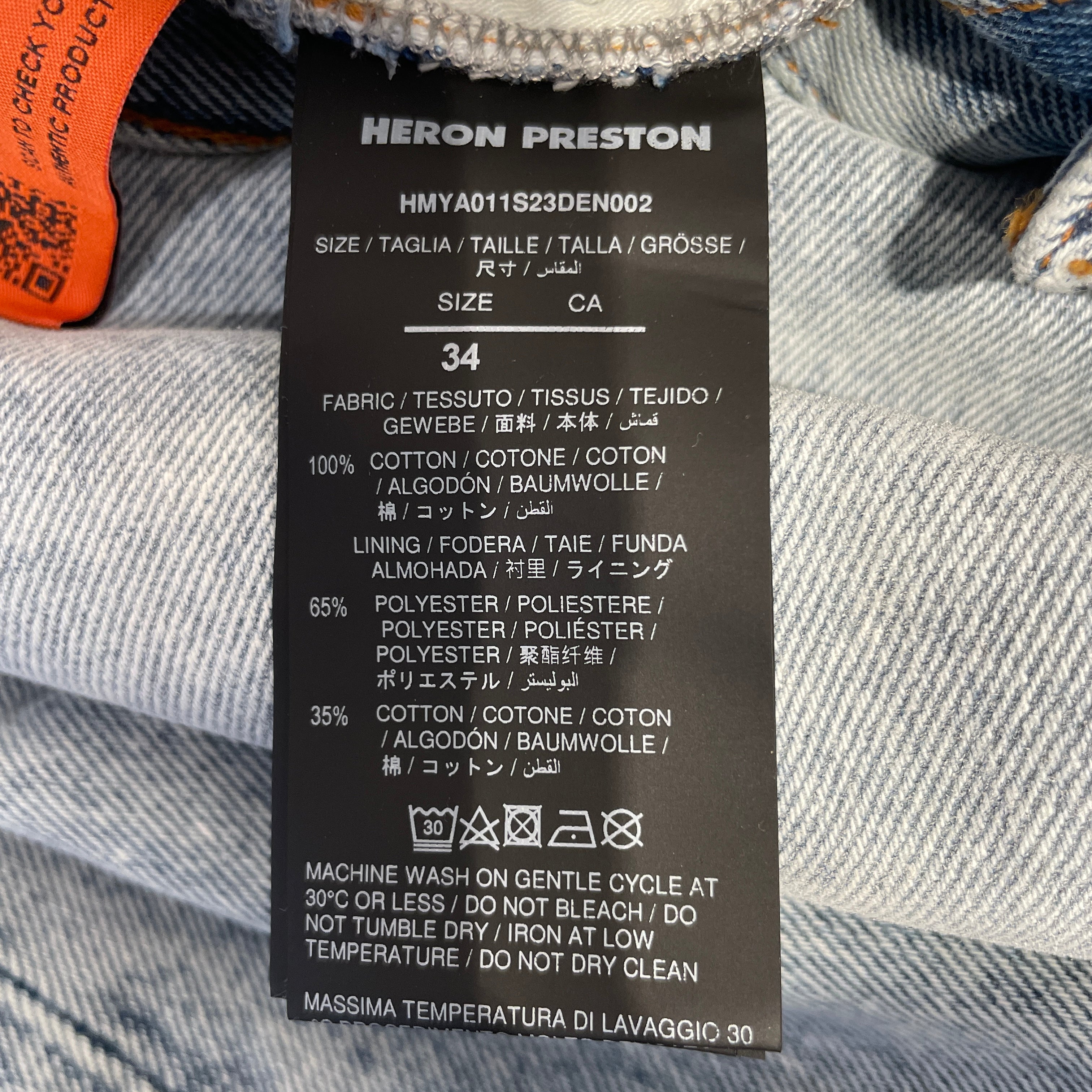 HERON PRESTON/Straight Pants/34/Denim/BLU/Low-rise/ view 3