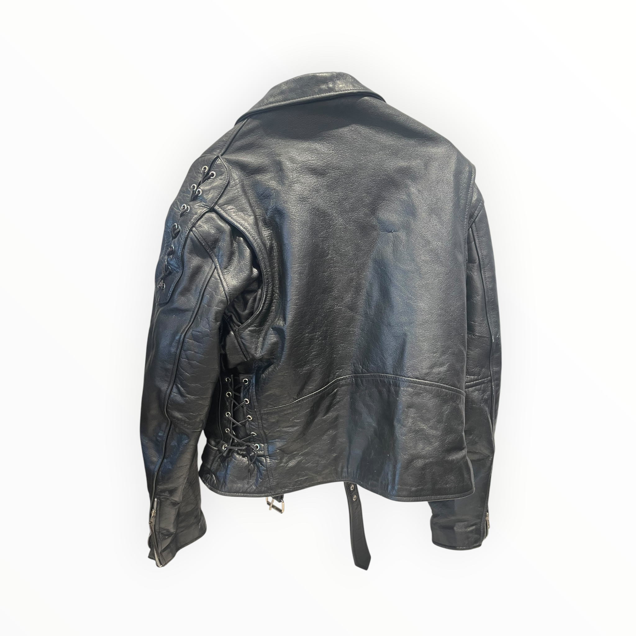 Jamin Leather/Leather Jkt/50/Leather/BLK/Lace Up Vintage Jacket view 2