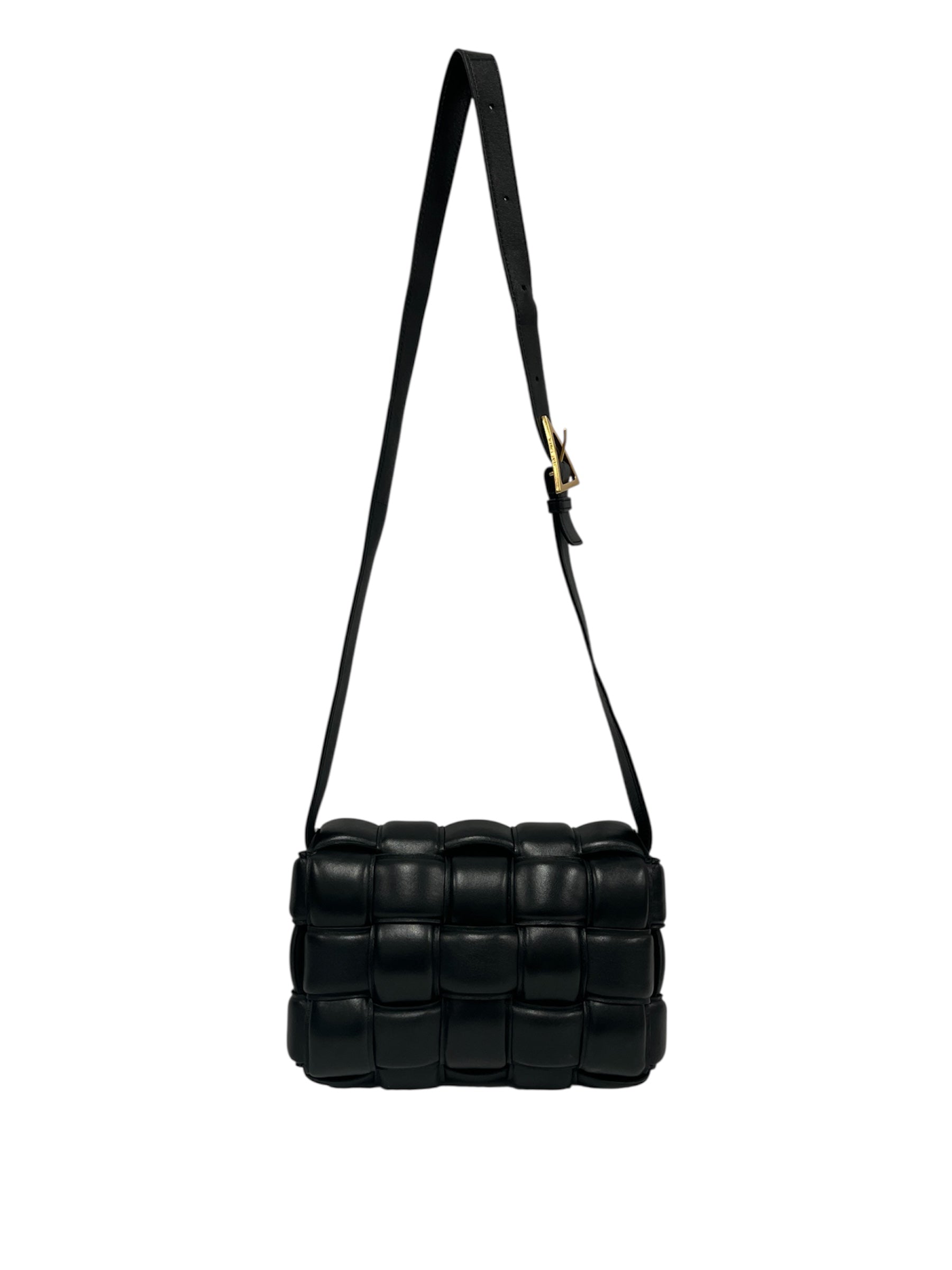 BOTTEGA VENETA/Cross Body Bag/Lambskin/BLK/Black Padded Cassette view 2