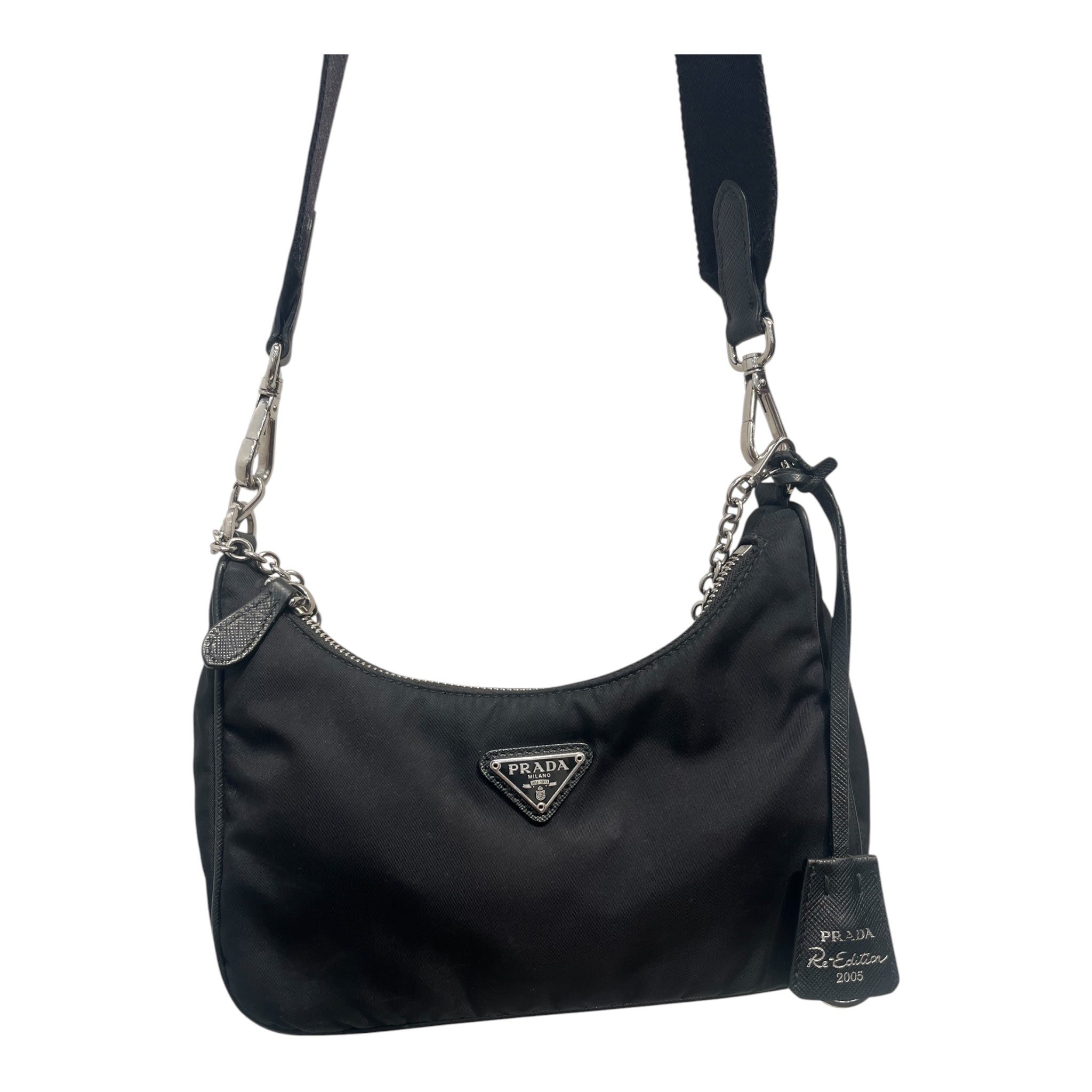 PRADA/Hand Bag/Nylon/BLK/SAFFIANO LEATHER RE-EDITION 05 view 4