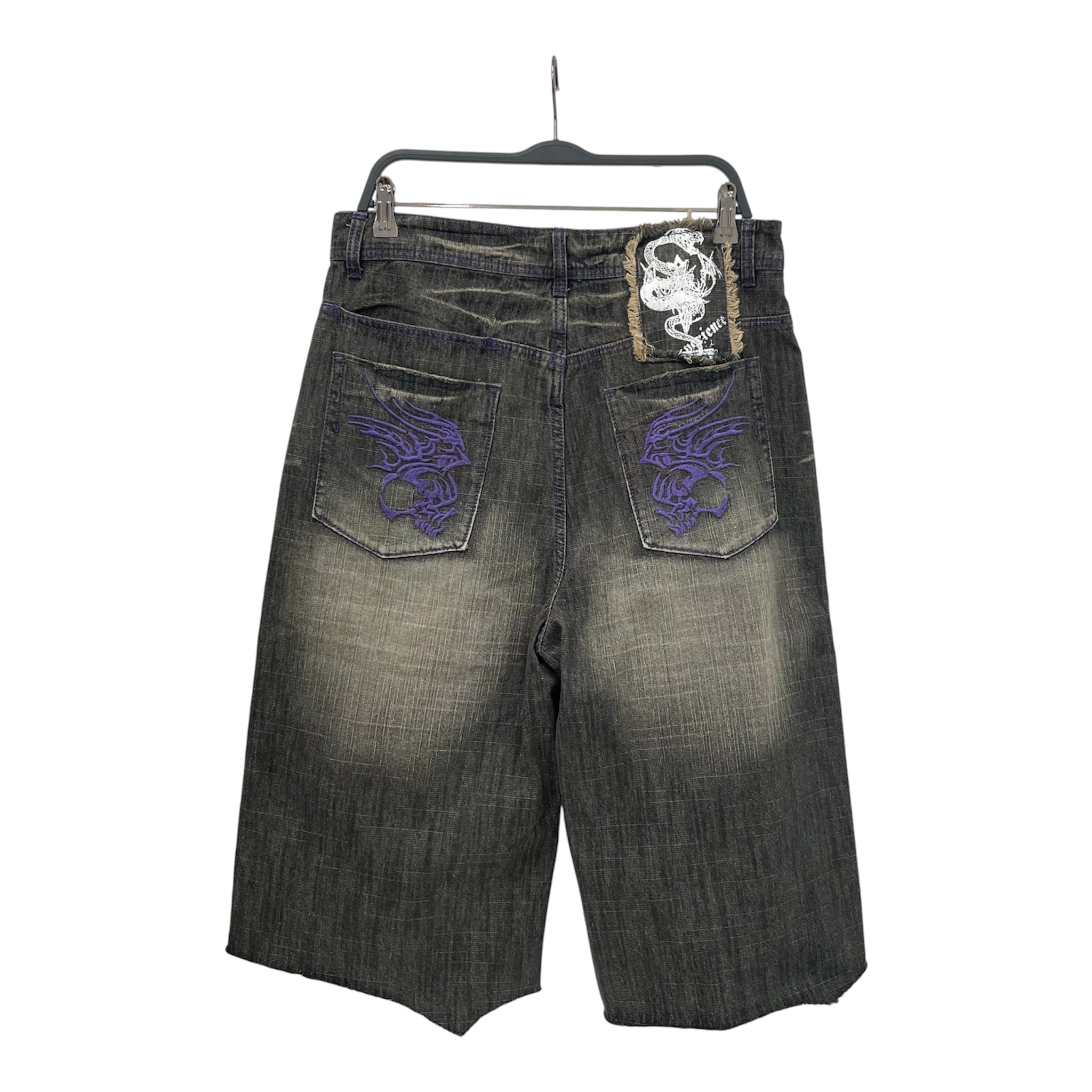 JADED LONDON/Shorts/32/Denim/GRY/PURPLESTITCH view 2