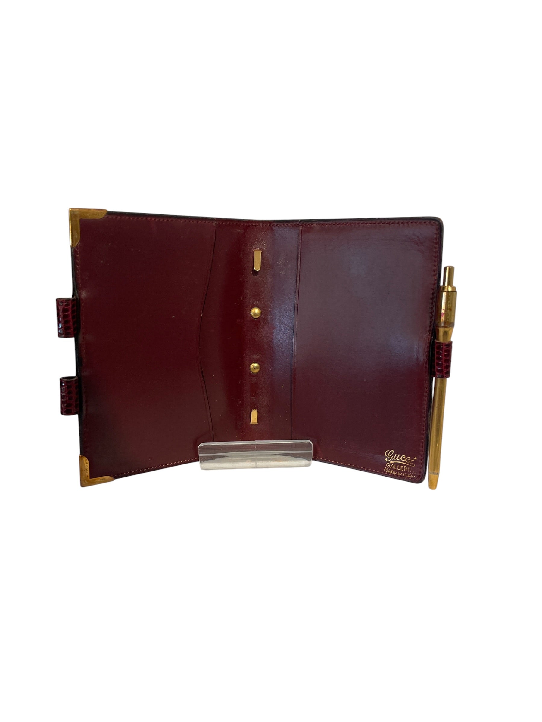 GUCCI/Planner Cover/Leather/BRW/L's/Gold Pen Lock view 3