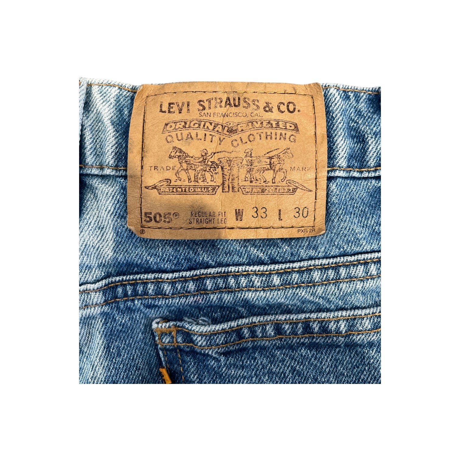 Levi's/Straight Pants/33/Denim/IDG/orange tab 505 back fade view 3
