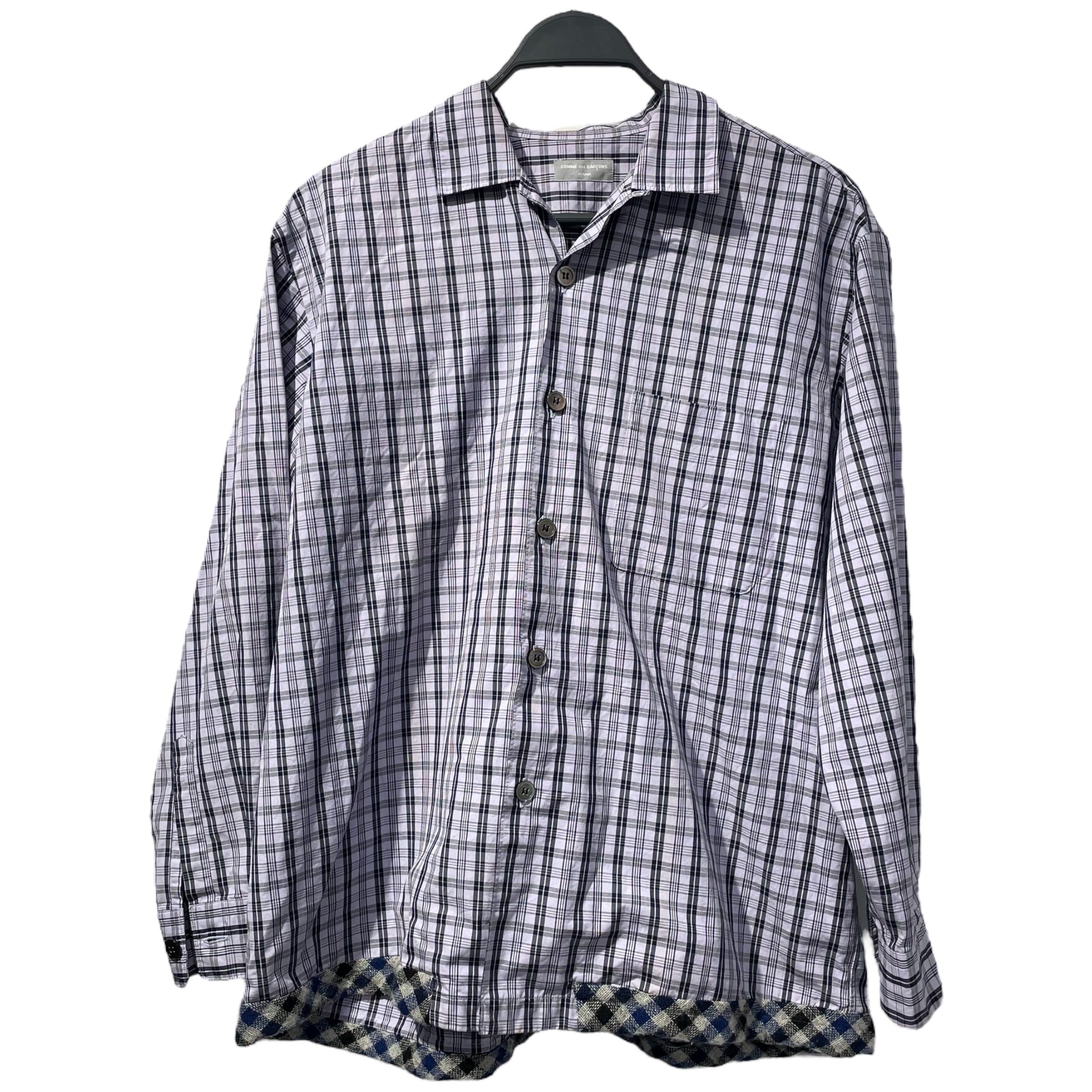 COMME des GARCONS HOMME/LS Shirt/Cotton/MLT/Plaid/PURPLE BLACK PLAID view 1