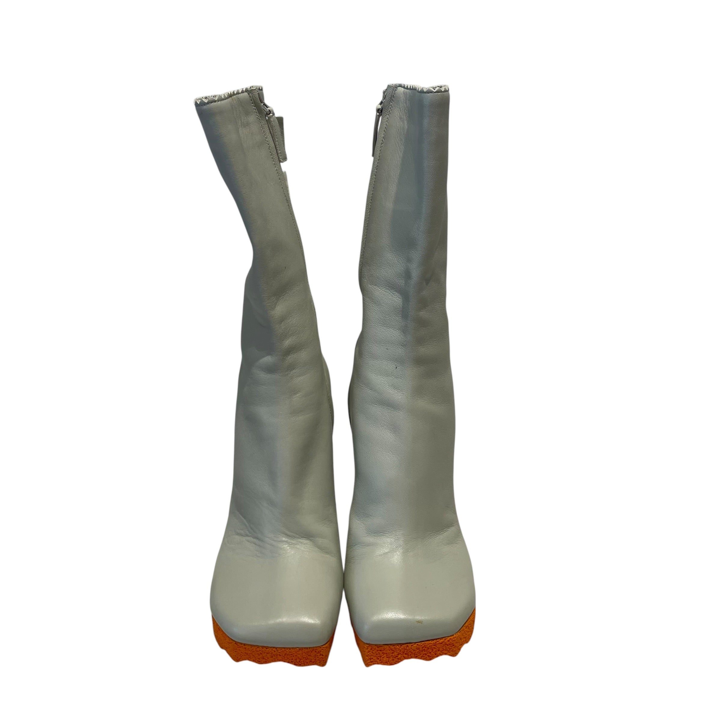 OFF-WHITE/Rain Boots/US 5/Leather/GRY/NAPPA SPONGE ANKLE BOOTS view 3