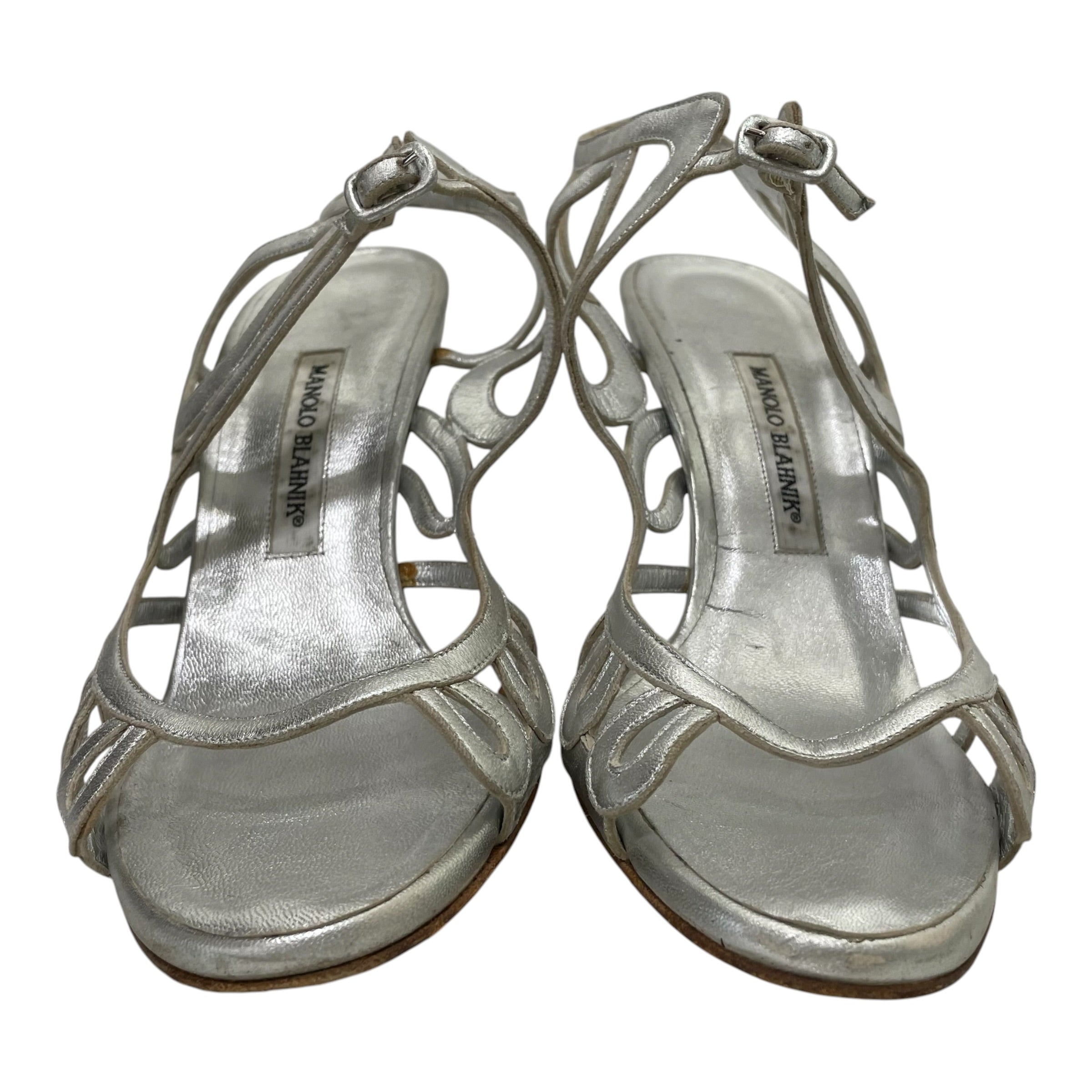 MANOLO BLAHNIK/Sandals/EU 40/SLV/Godiche Sandals view 4