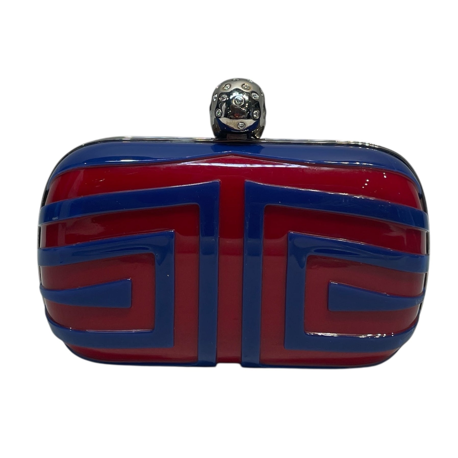 Alexander McQueen/Clutch Bag/All Over Print/MLT/blue & red skull clutch view 2