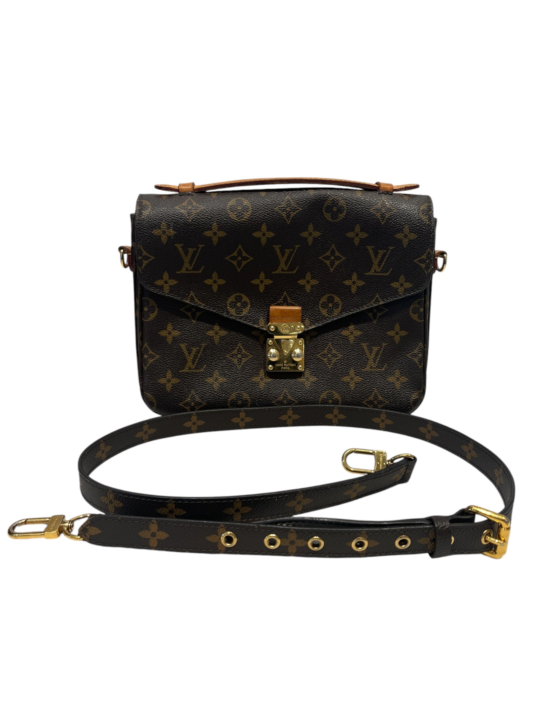 LOUIS VUITTON/Cross Body Bag/Monogram/Leather/BRW/POCHETTE METIS BRWN INTERIOR view 3