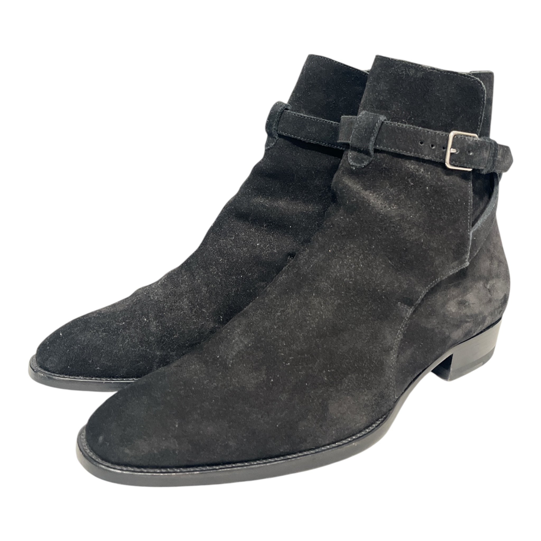 SAINT LAURENT/Chelsea Boots/EU 41/Suede/BLK/WYATT JODHPUR BOOTS ANKLE STRP view 1