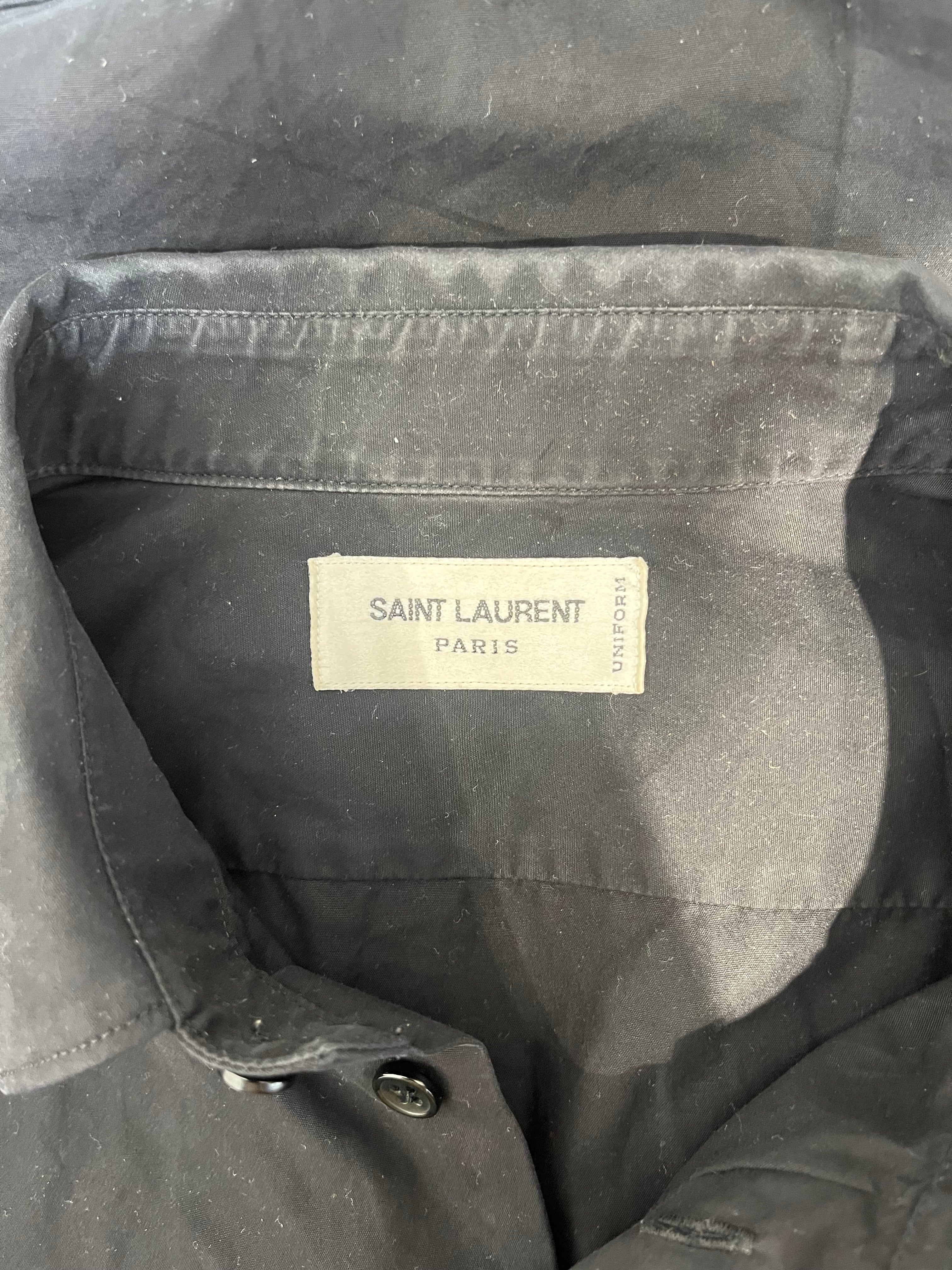 SAINT LAURENT/LS Shirt/38/Cotton/BLK/2023 uniform fit view 3