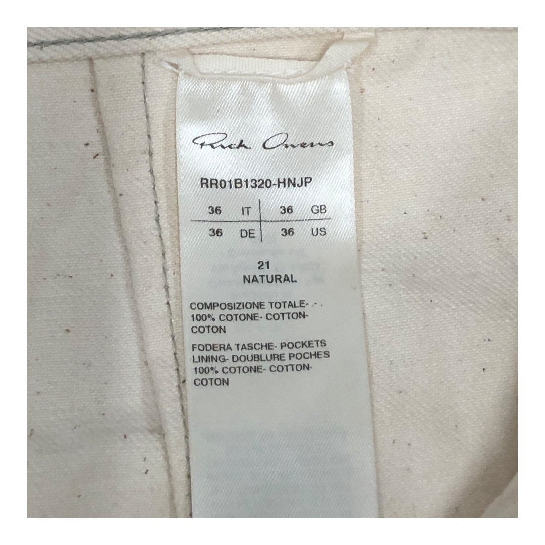 RICK OWENS DRKSHDW/Bootcut Pants/36/Denim/CRM/Button Fly/RR01B1320-HNJP view 3