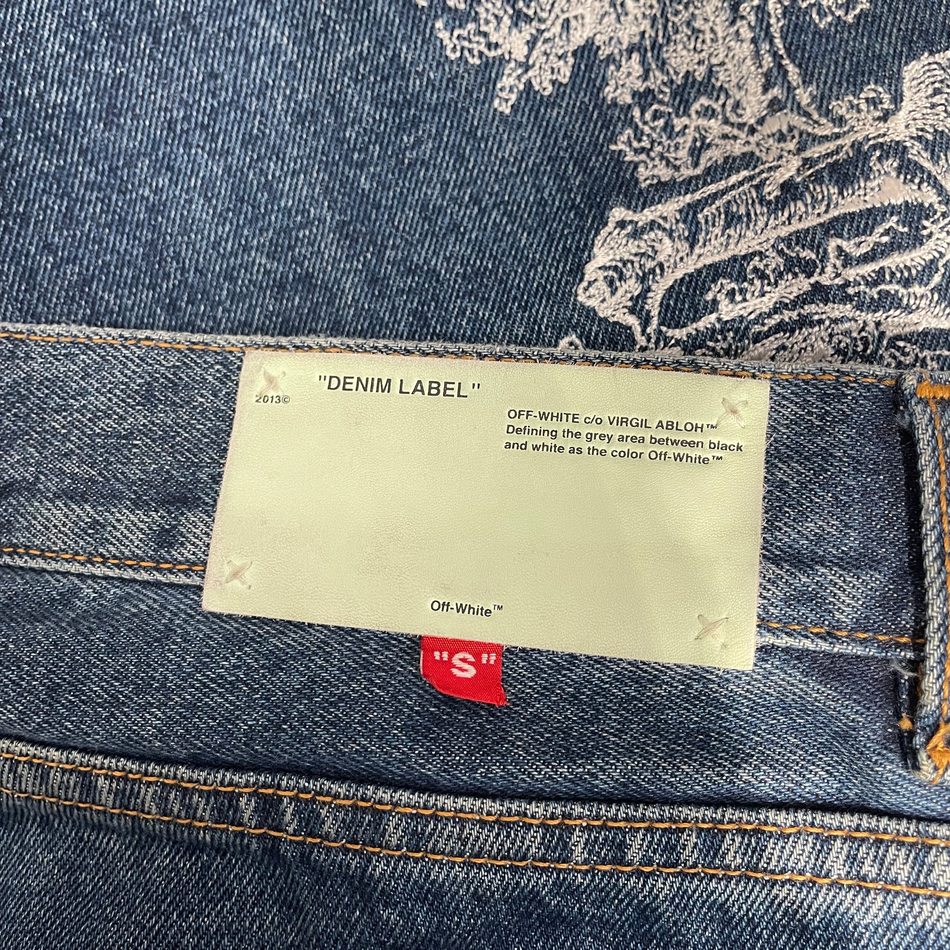 OFF-WHITE/Pants/34/Denim/BLU/embroidered logo view 3