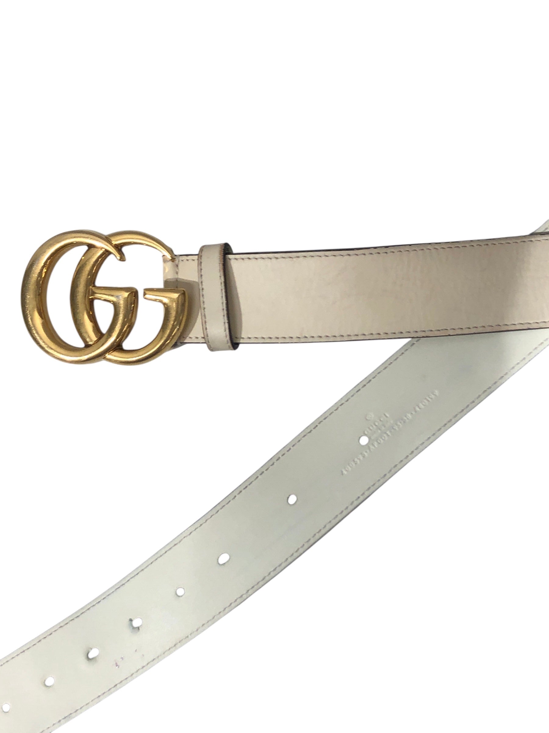 GUCCI/Belt/Leather/WHT/M's/ view 2