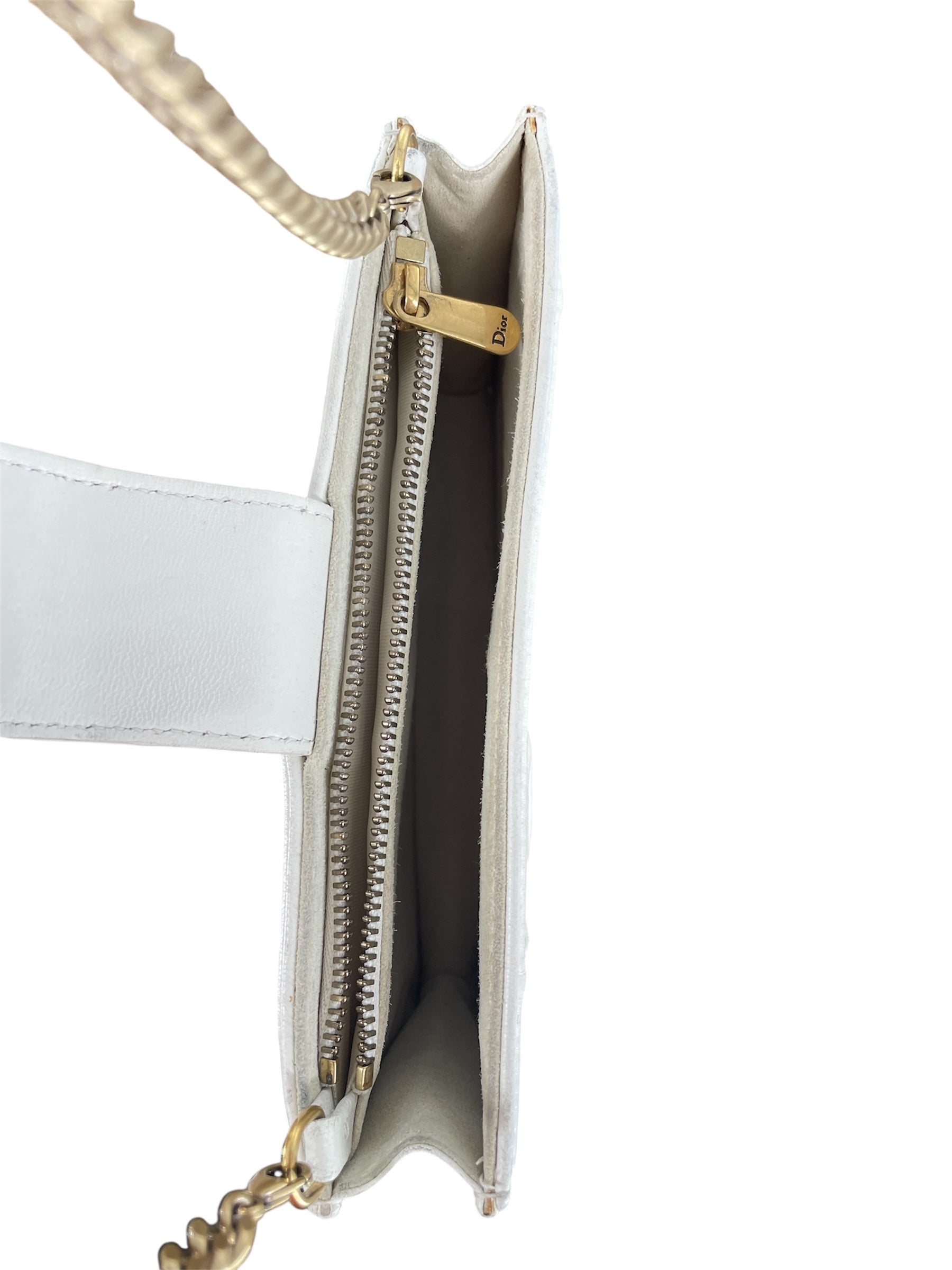 Christian Dior/Cross Body Bag/Leather/WHT/GOLD STUDS CROSSBODY view 5