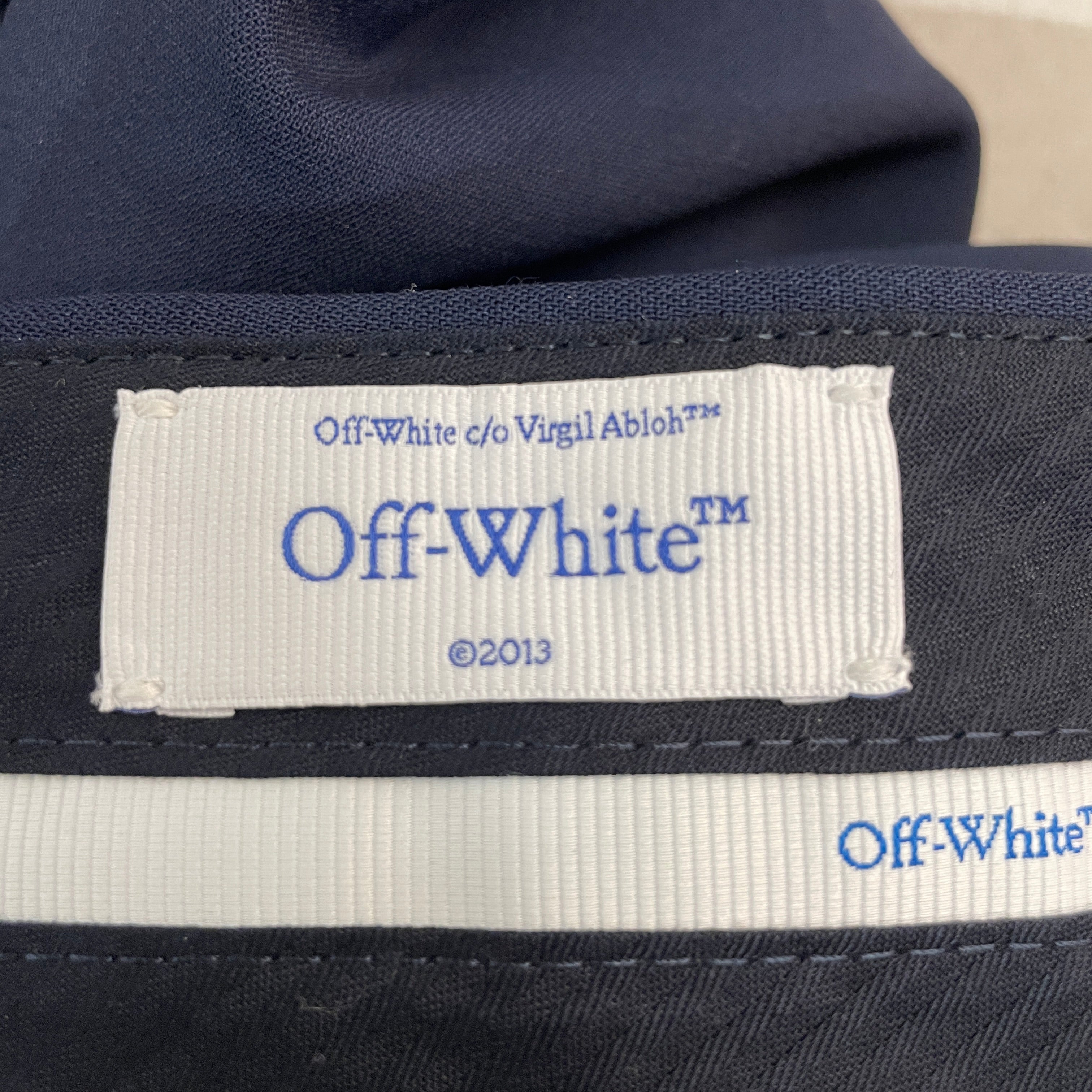 OFF-WHITE/Slacks/46/Cotton/NVY/ view 4
