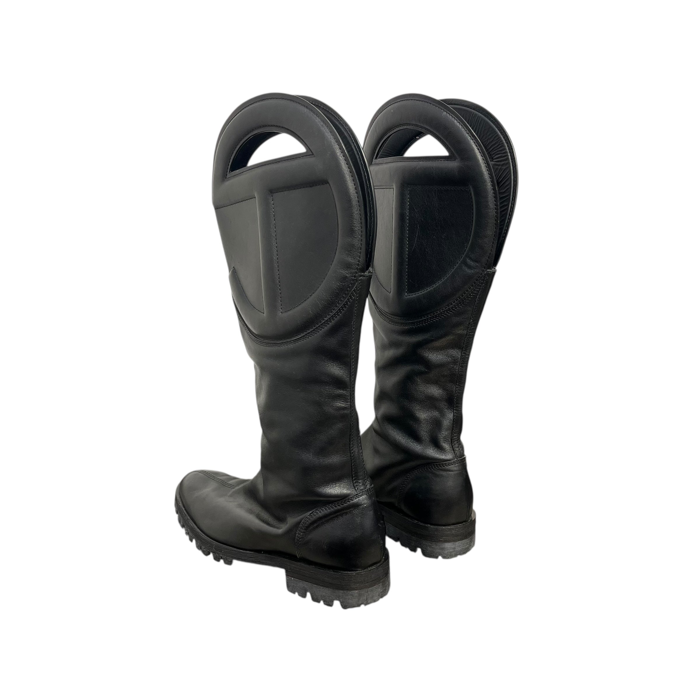 Telfar/Long Boots/US 6.5/Leather/BLK/TALL LOGO PULL ON VIBRAM view 2