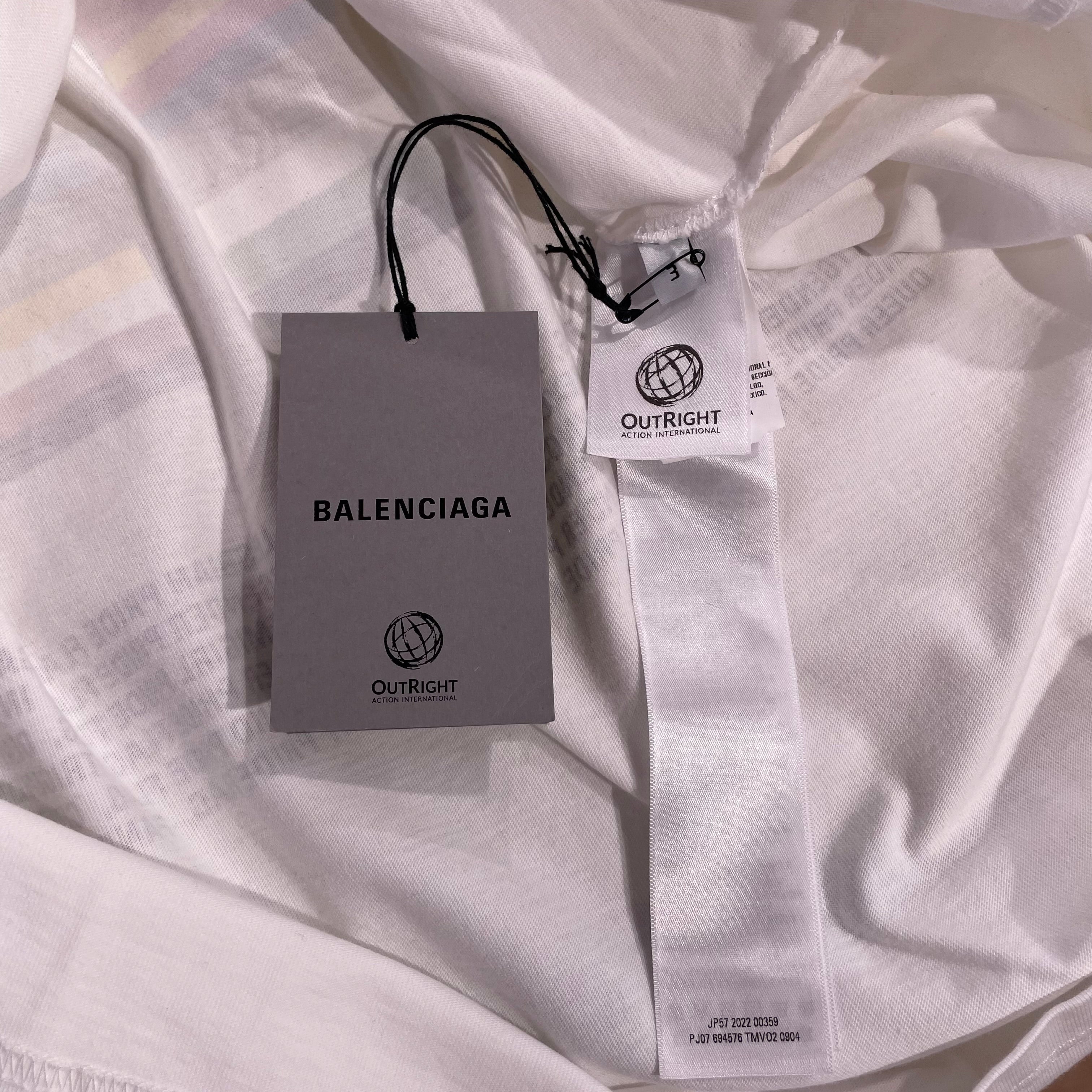 BALENCIAGA/T-Shirt/3/Cotton/WHT/2022 BOY/GIRL PRIDE view 5