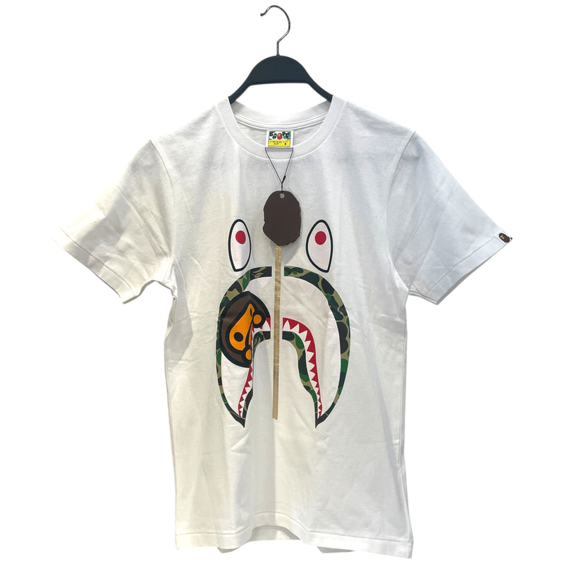 A BATHING APE/T-Shirt/S/Cotton/WHT/Graphic/abc camo milo shark 2006