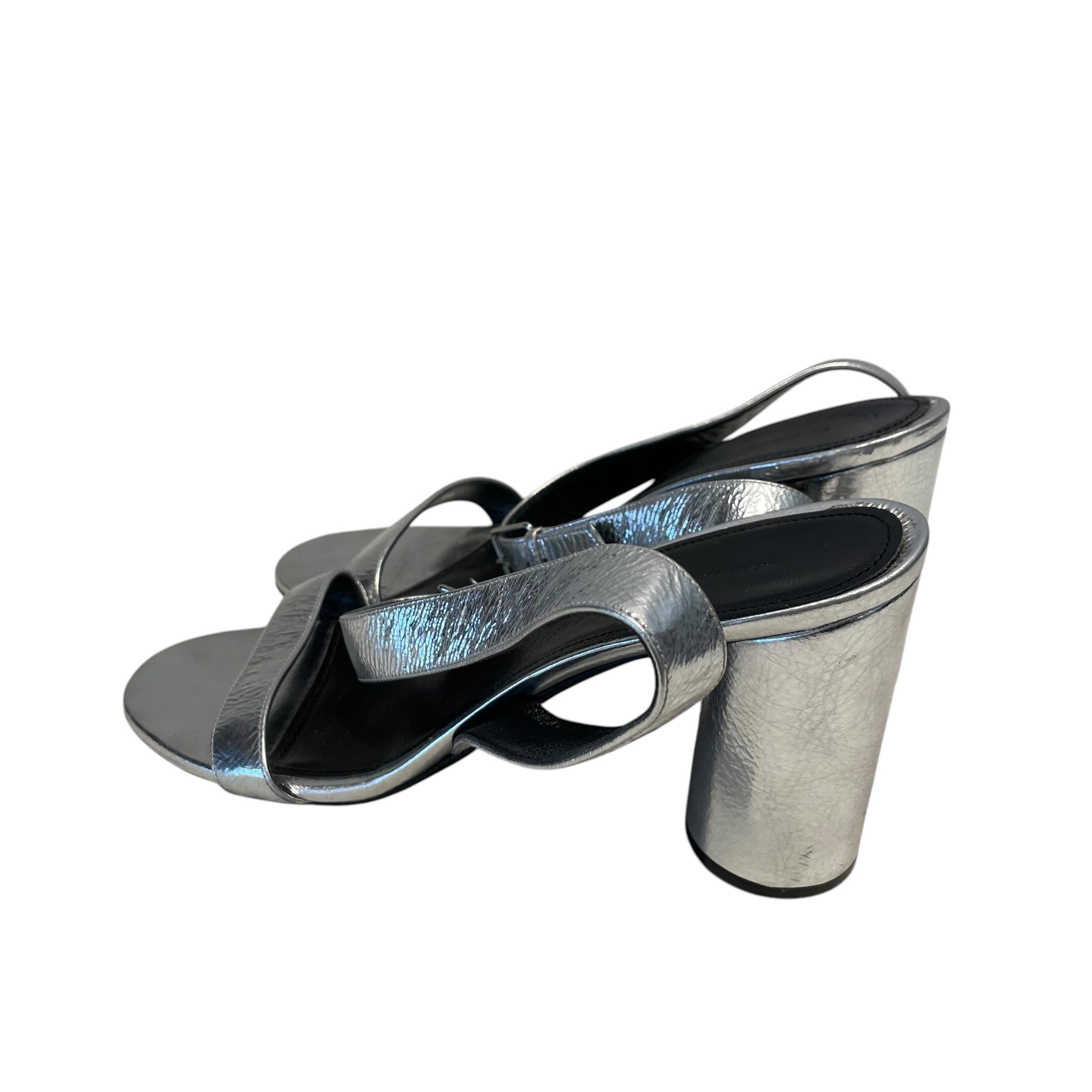 BALENCIAGA/Heels/EU 40/Leather/SLV/metallic view 3