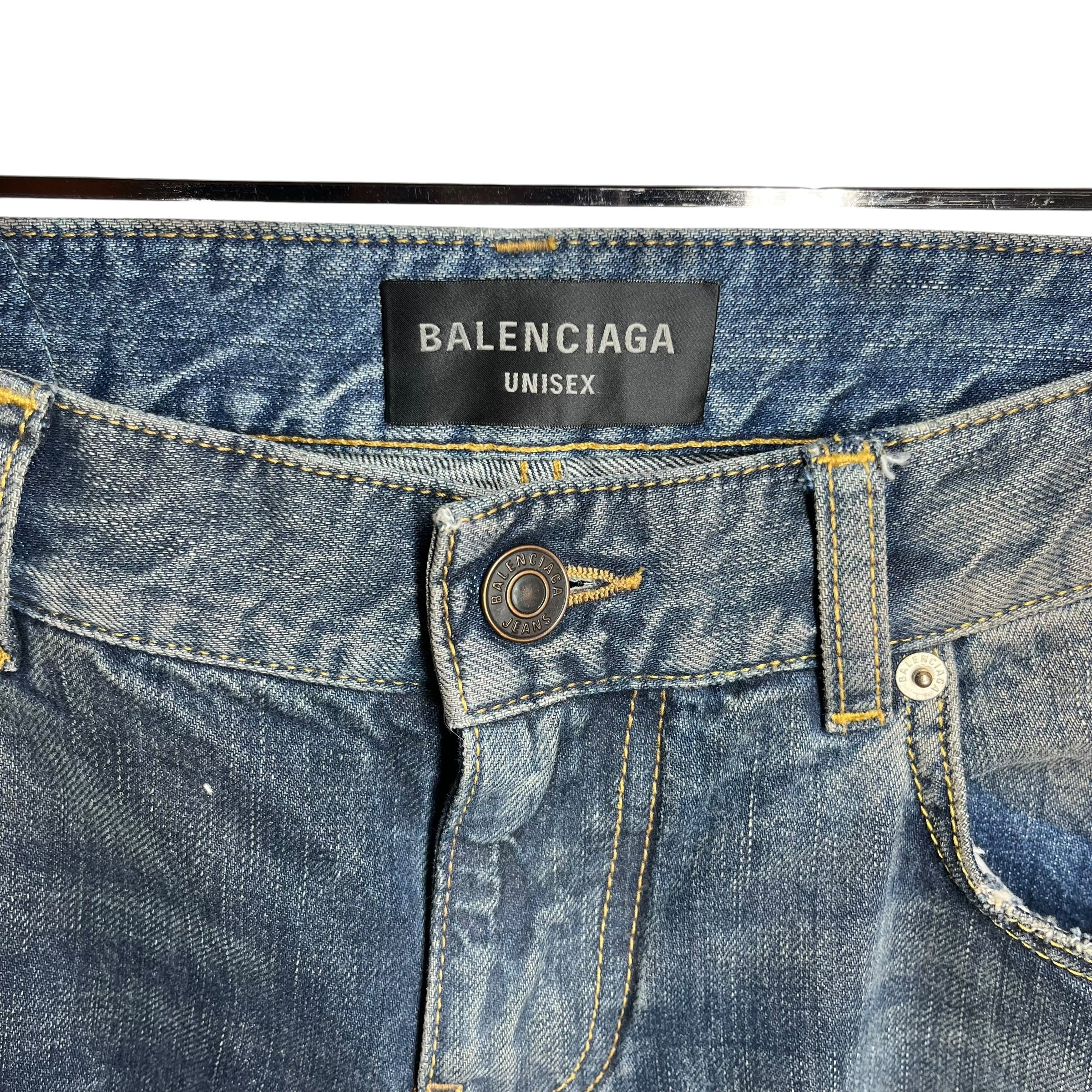 BALENCIAGA/Straight Pants/S/Denim/BLU/2024 LOW RISE FLARE view 3