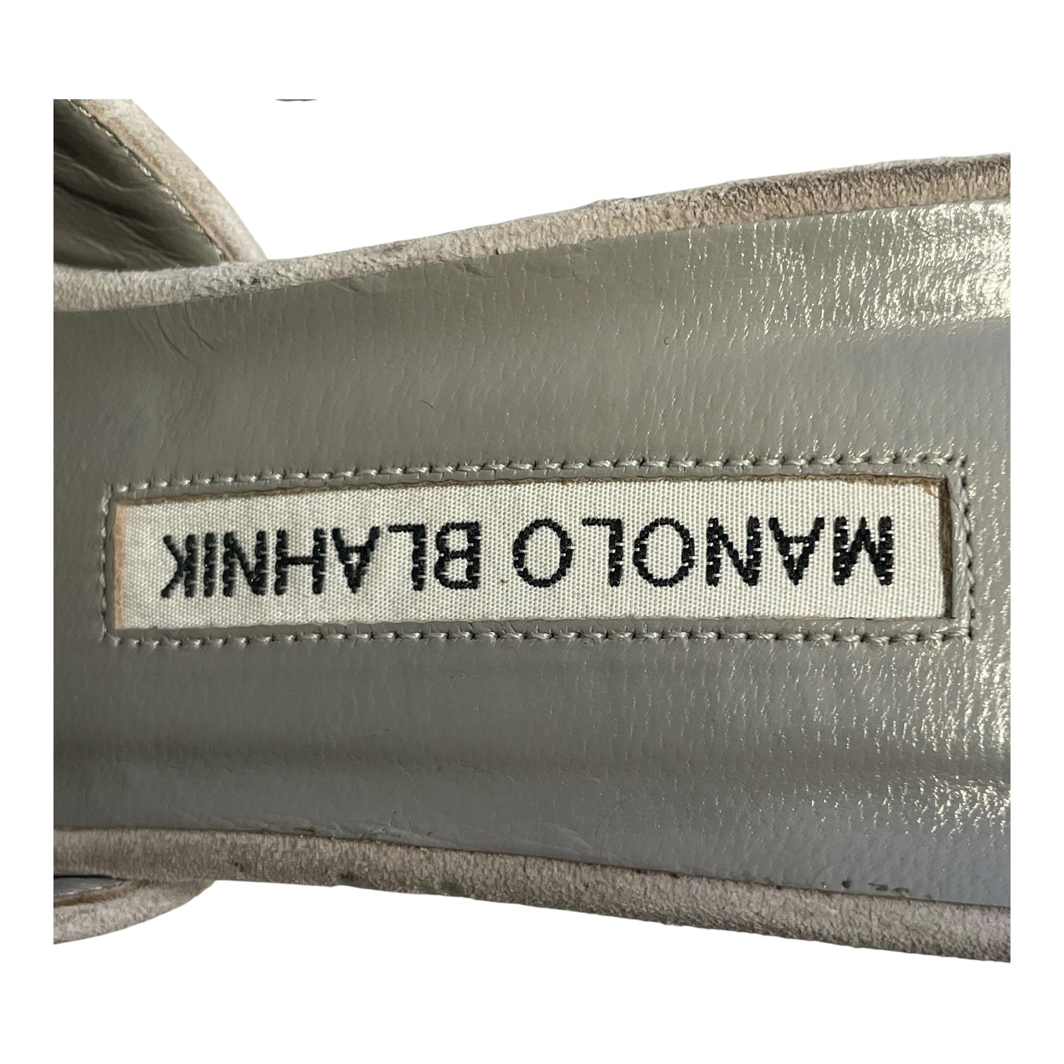 MANOLO BLAHNIK/Heels/EU 37.5/Suede/GRY/toe buckle design view 3