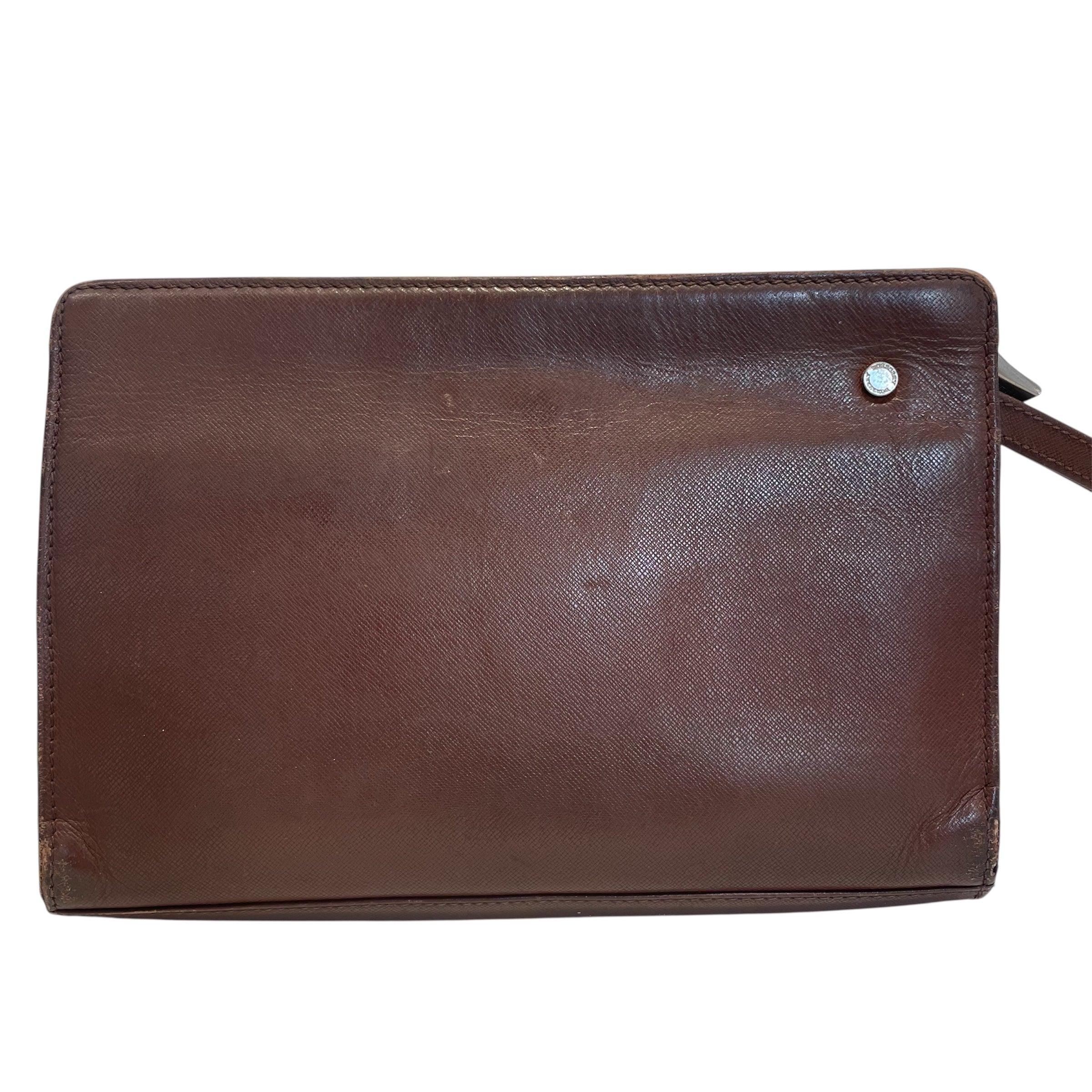 BURBERRY/Clutch Bag/OS/Leather/BRW/SILV HARDWARE/ BRWN view 3