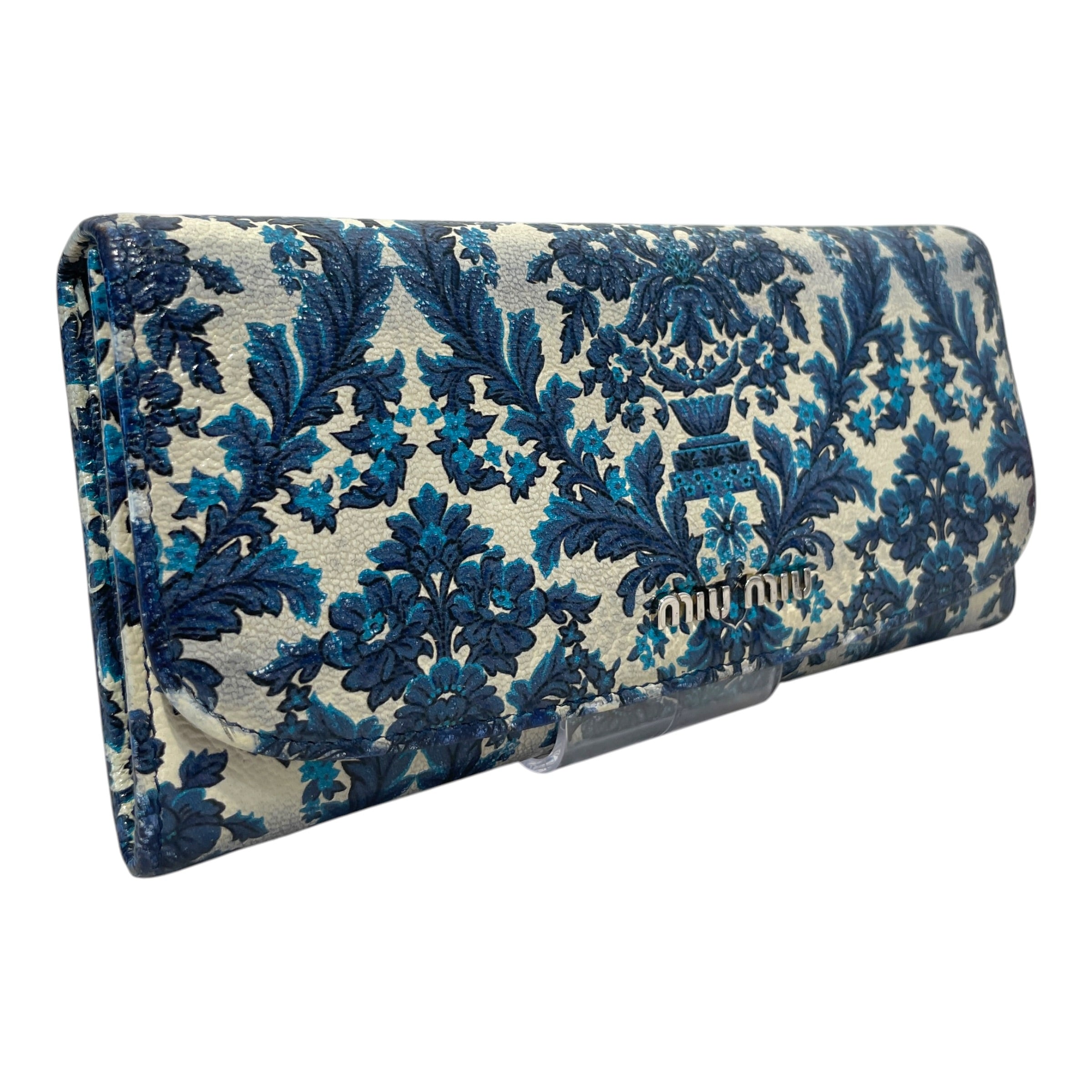 MIU MIU/Wallet/Leather/BLU/L's/Floral Arrangment Wallet view 1