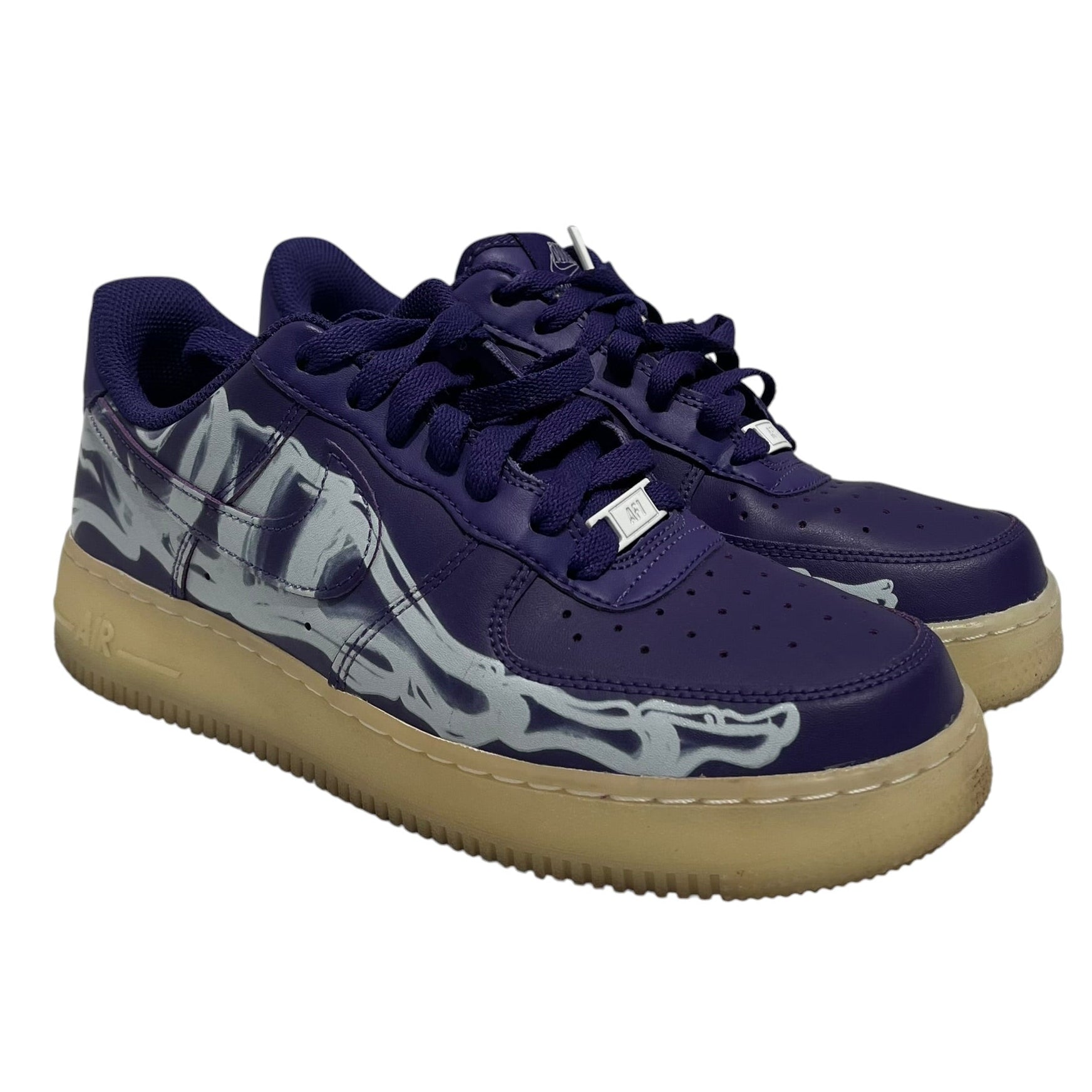 NIKE/Supreme/Low-Sneakers/US 7/Graphic/Leather/PPL/SKELETON AF1 view 1