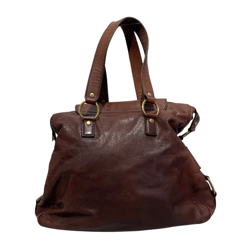 YVES SAINT LAURENT/Hand Bag/Leather/BRW/