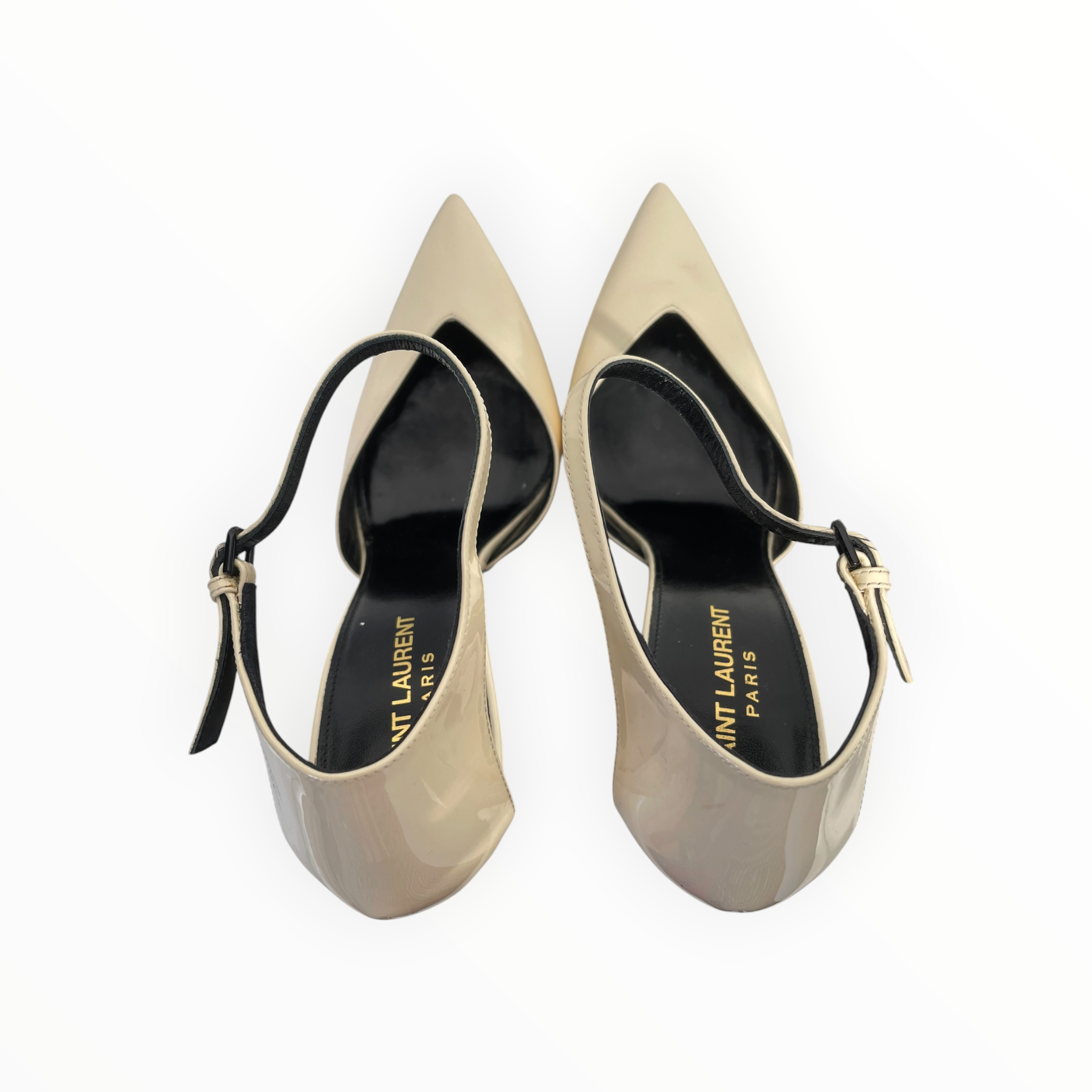 SAINT LAURENT/Heels/EU 38.5/Leather/CRM/POINTED HEEL PLATFORM PUMP view 3