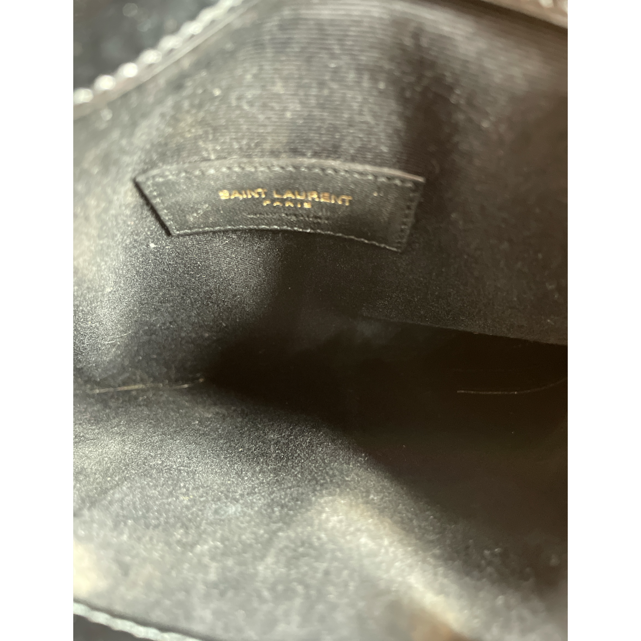 YVES SAINT LAURENT/Pouch/Leather/BLK/GLD HARDWARE ENVELOPE view 3