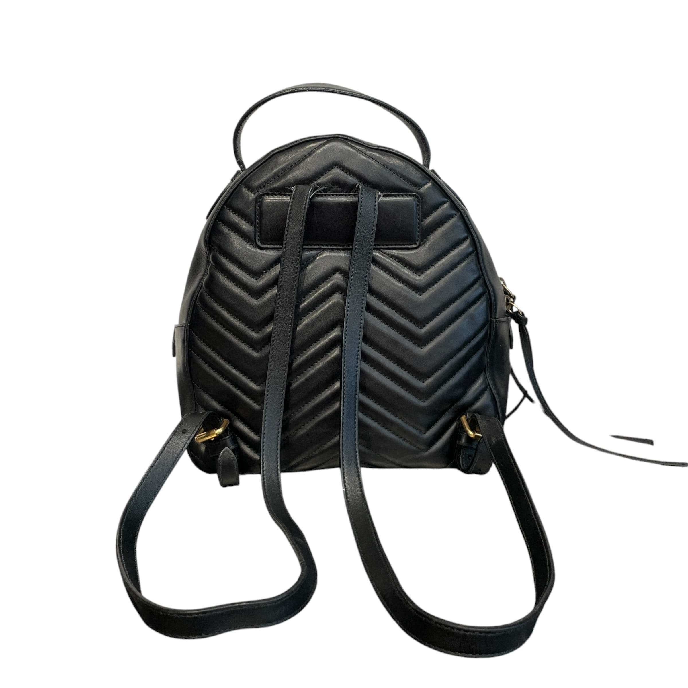 GUCCI/Backpack/Leather/BLK/gg small marmont backpack view 2