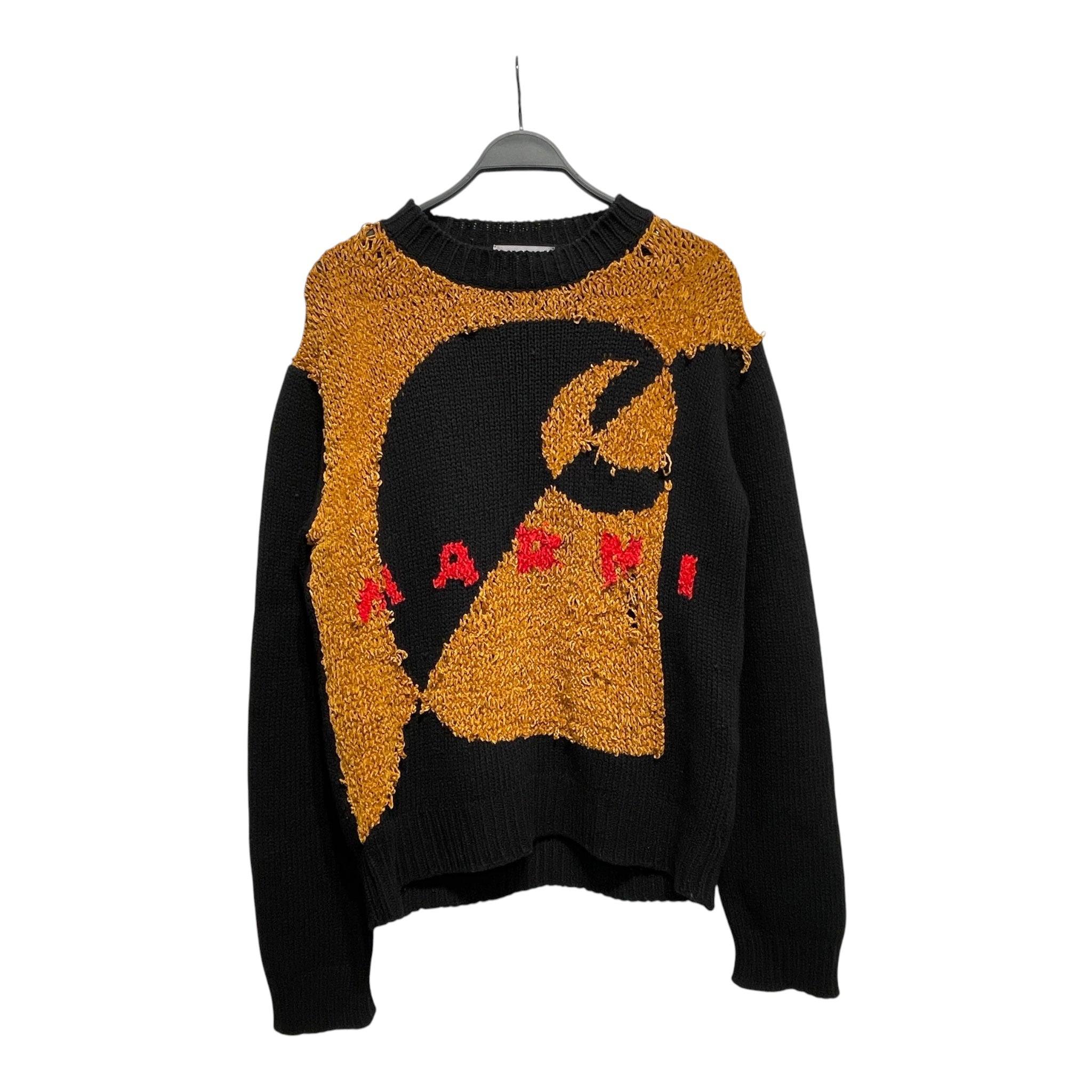 MARNI/CARHARTT WIP(WORK IN PROGRESS)/Sweater/48/Wool/BLK/BRN/RED WOVEN LOGO view 1