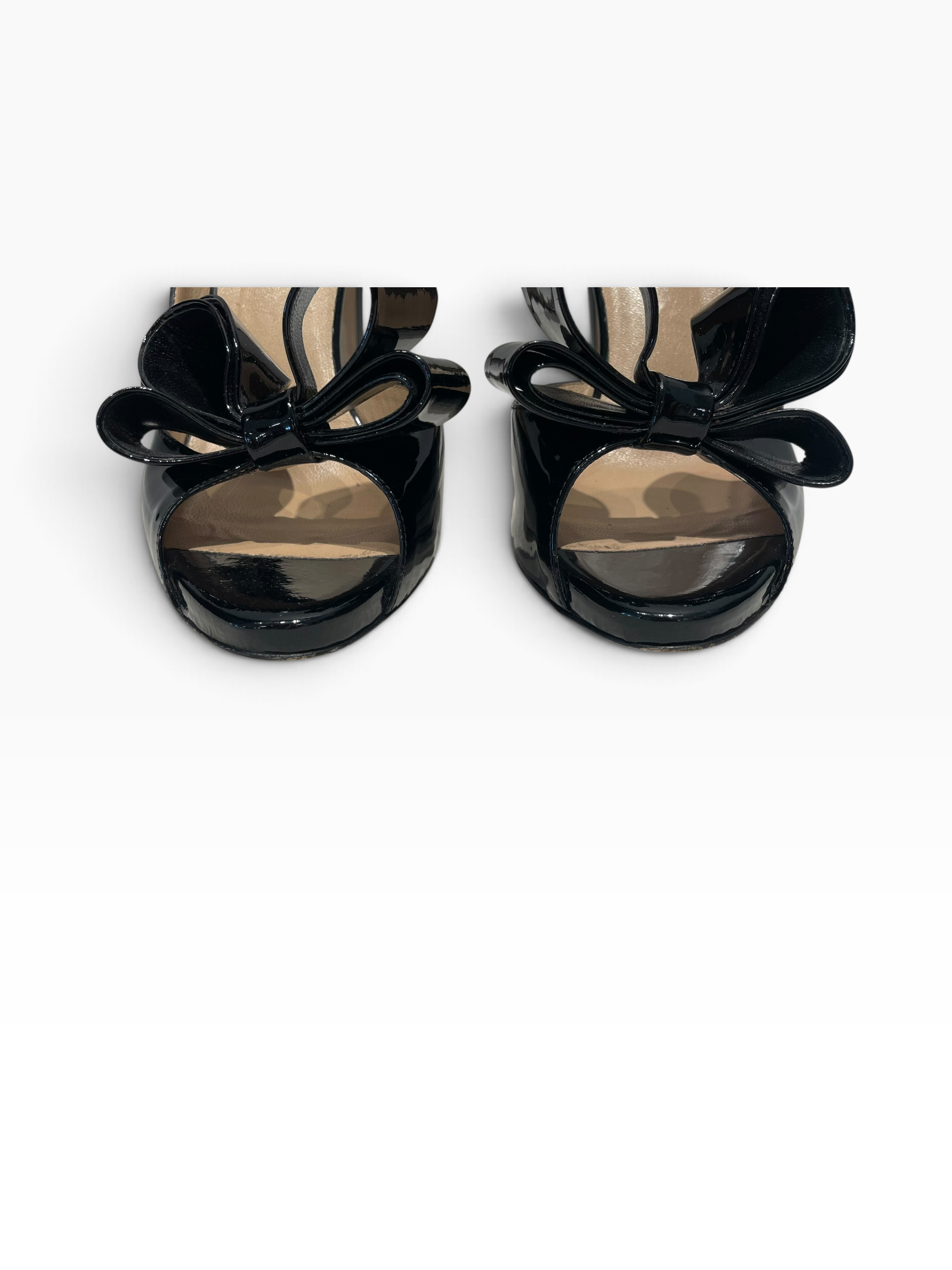 VALENTINO/Heels/EU 38.5/Faux Leather/BLK/Patent Leather Bow Pumps view 6