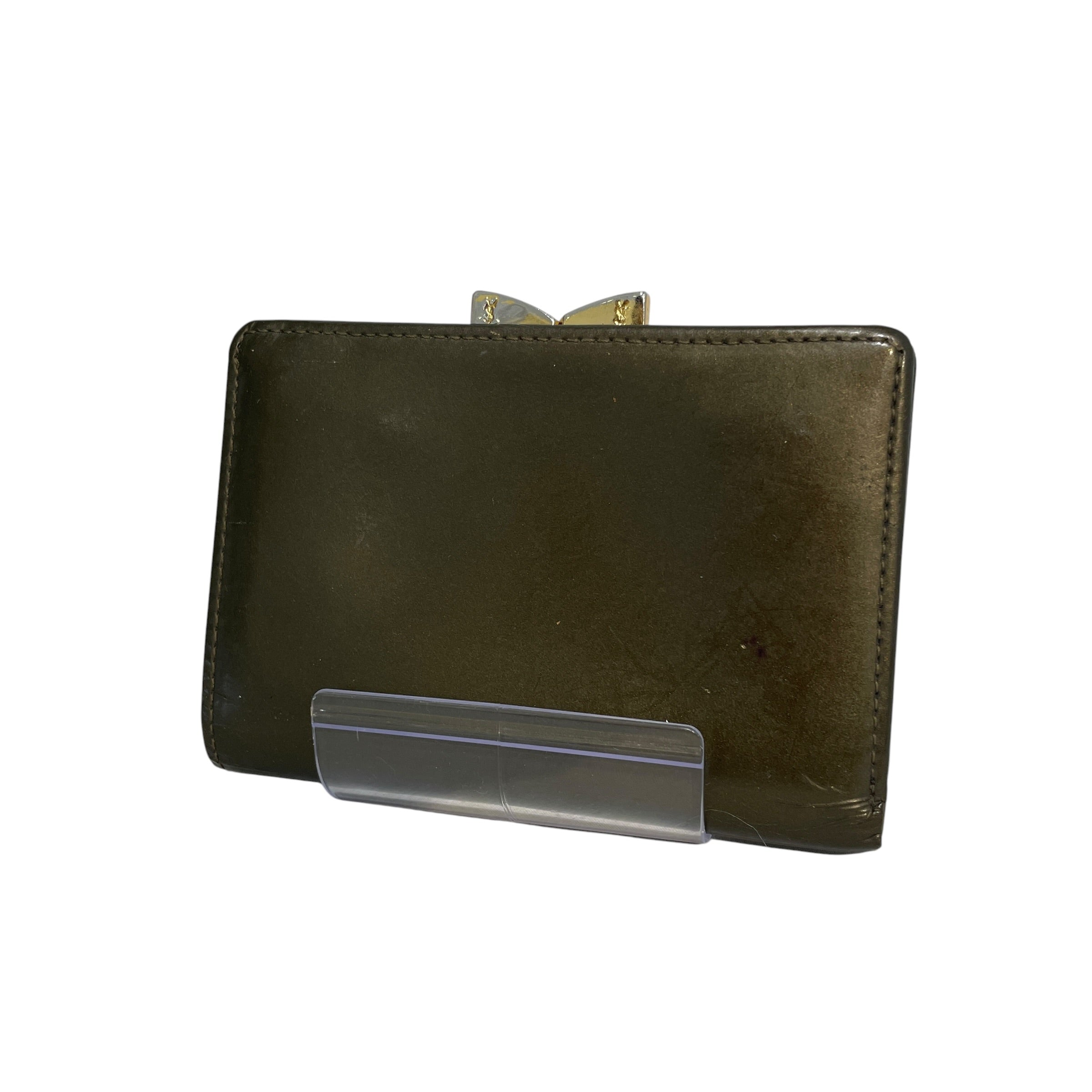 YVES SAINT LAURENT/Bifold Wallet/Leather/GRN/Leather Compact Wallet view 2