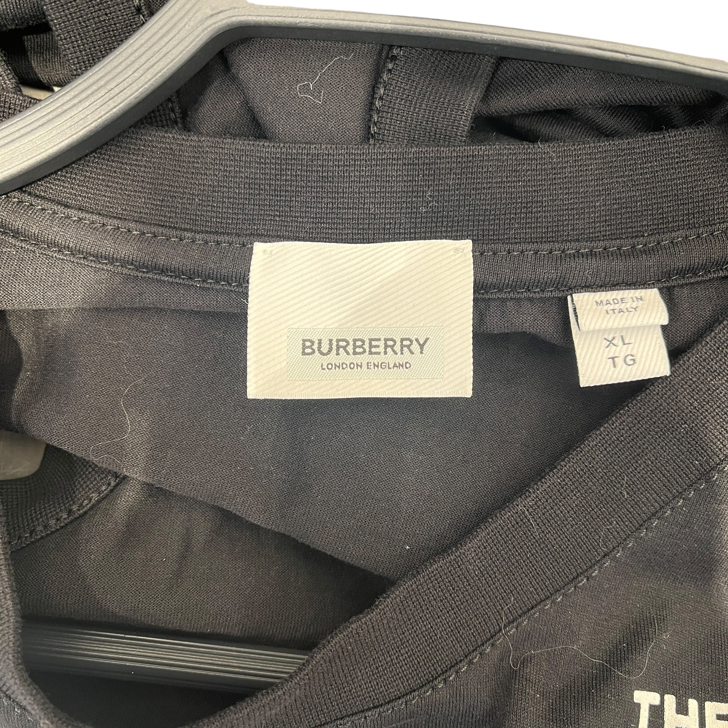 BURBERRY LONDON/T-Shirt/XL/Cotton/BLK/HOLES IN CHEST view 3