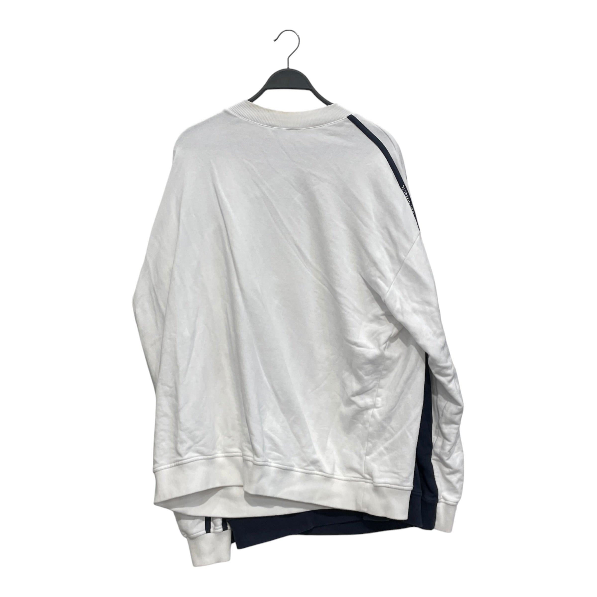 Y/PROJECT/Sweatshirt/S/Cotton/WHT/wht/nvy strip sleeve double view 2