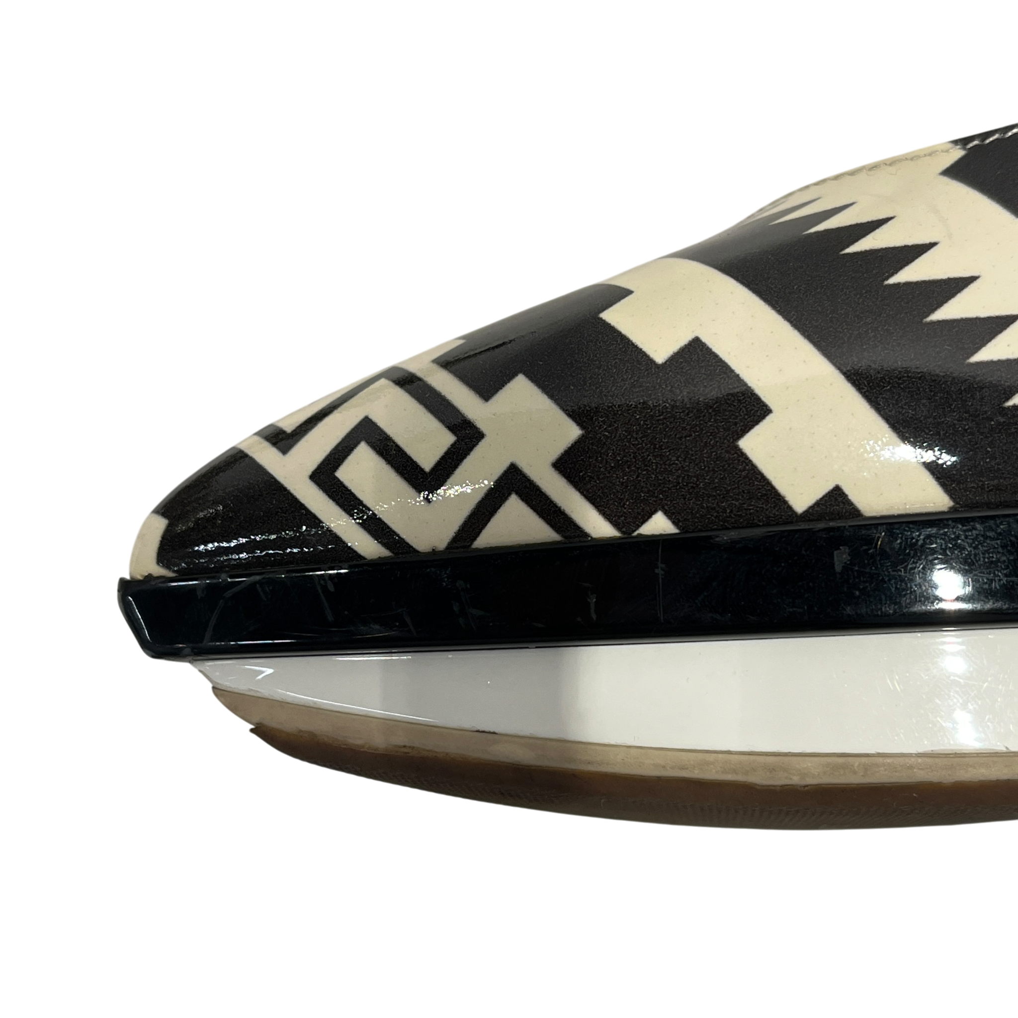 VERSACE/Heels/EU 36/All Over Print/Leather/BLK/V-Tip/Geometric Pattern Pointed Toe view 6