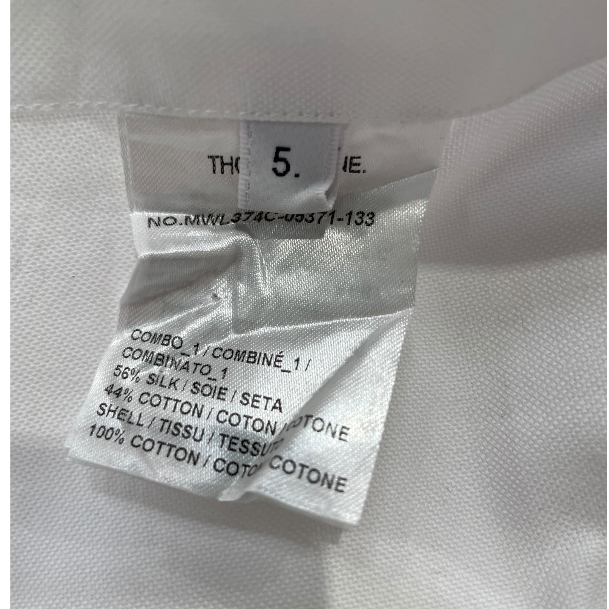 THOM BROWNE. NEW YORK/LS Shirt/5/Cotton/WHT/4 STRIPES LEFT SLEEVES view 5