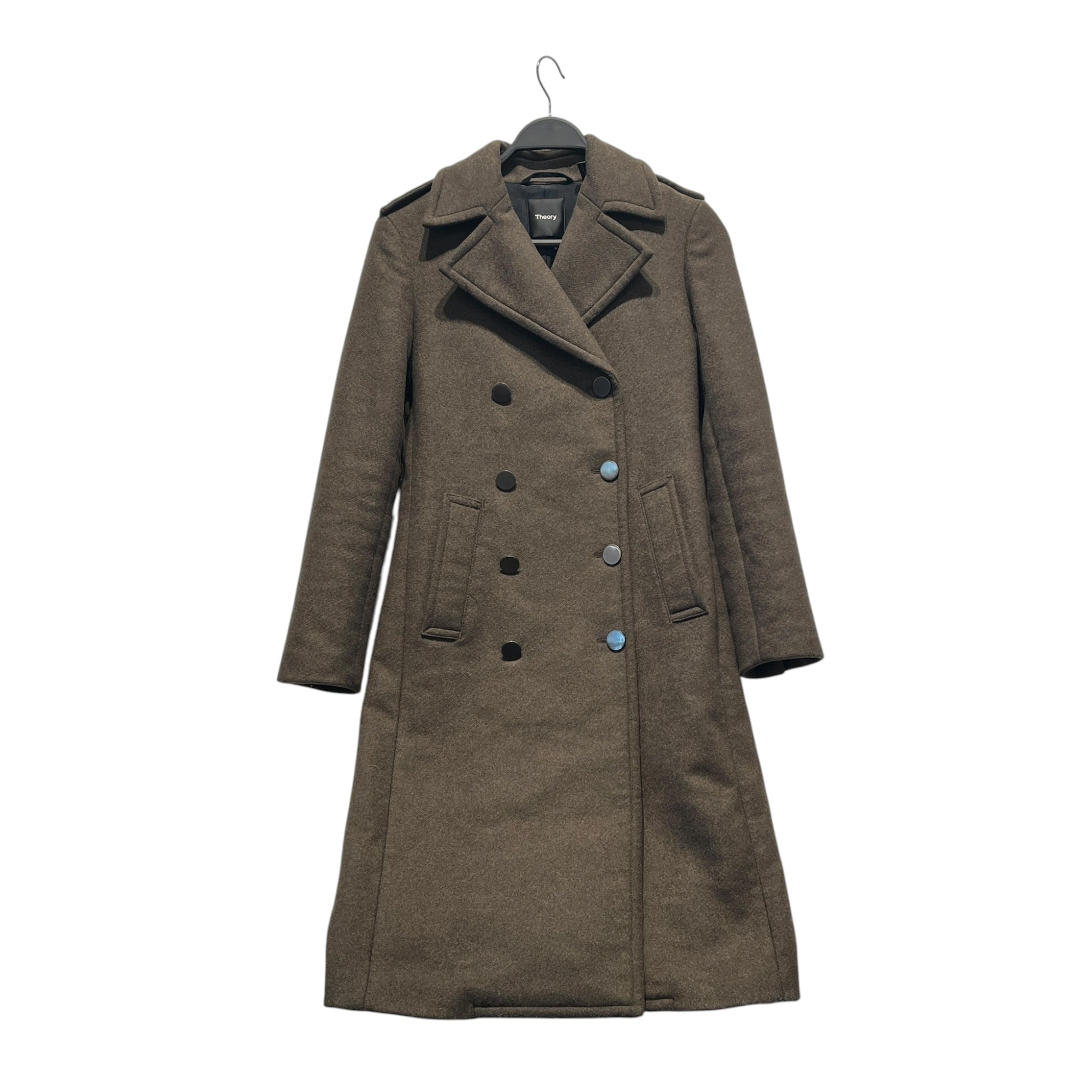 theory/Trench Coat/M/L/Wool/GRY/slv button trench view 1