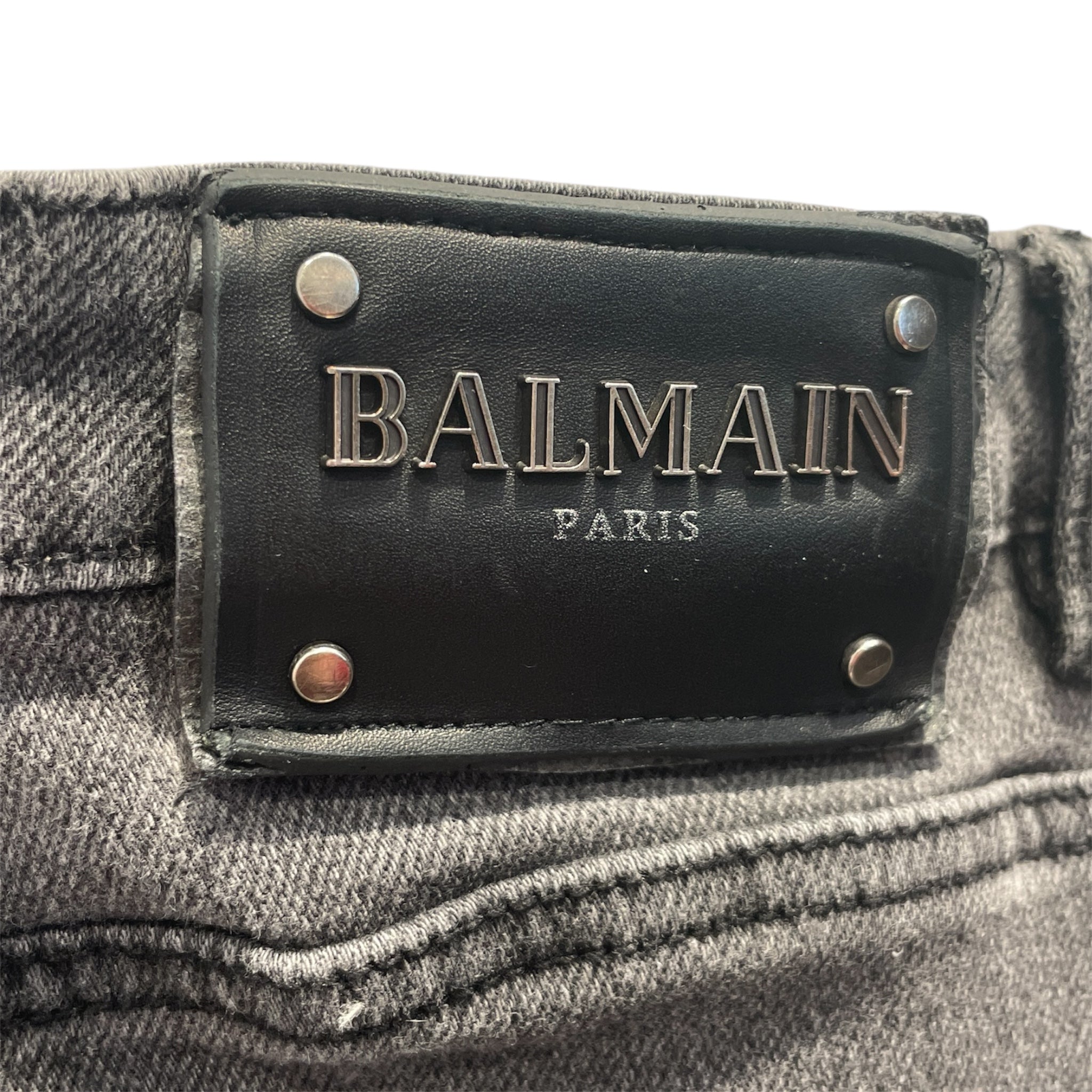BALMAIN/Pants/34/Cotton/GRY/Vintage Straight Leg Denim view 3