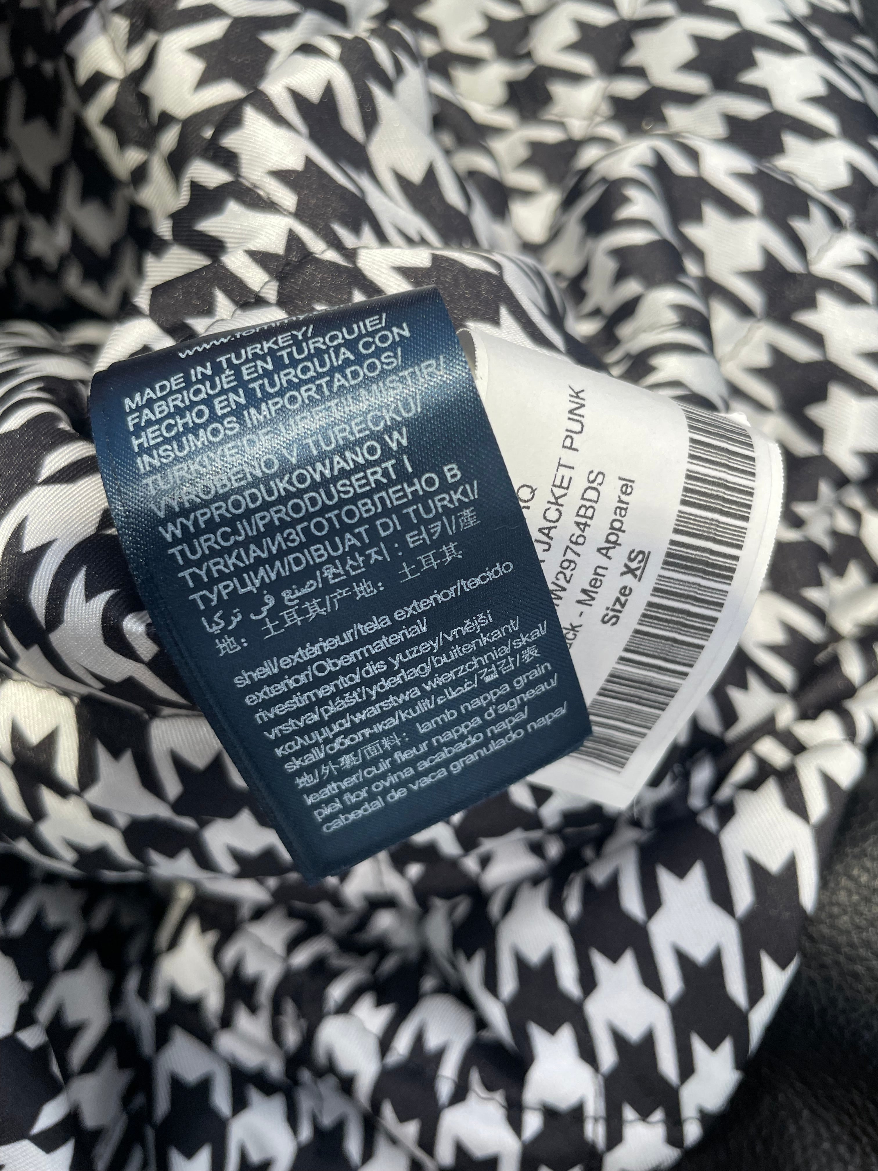 TOMMY HILFIGER/Leather Jkt/XS/Leather/BLK/ALL OVER STUD,HOUNDSTOOTH view 4