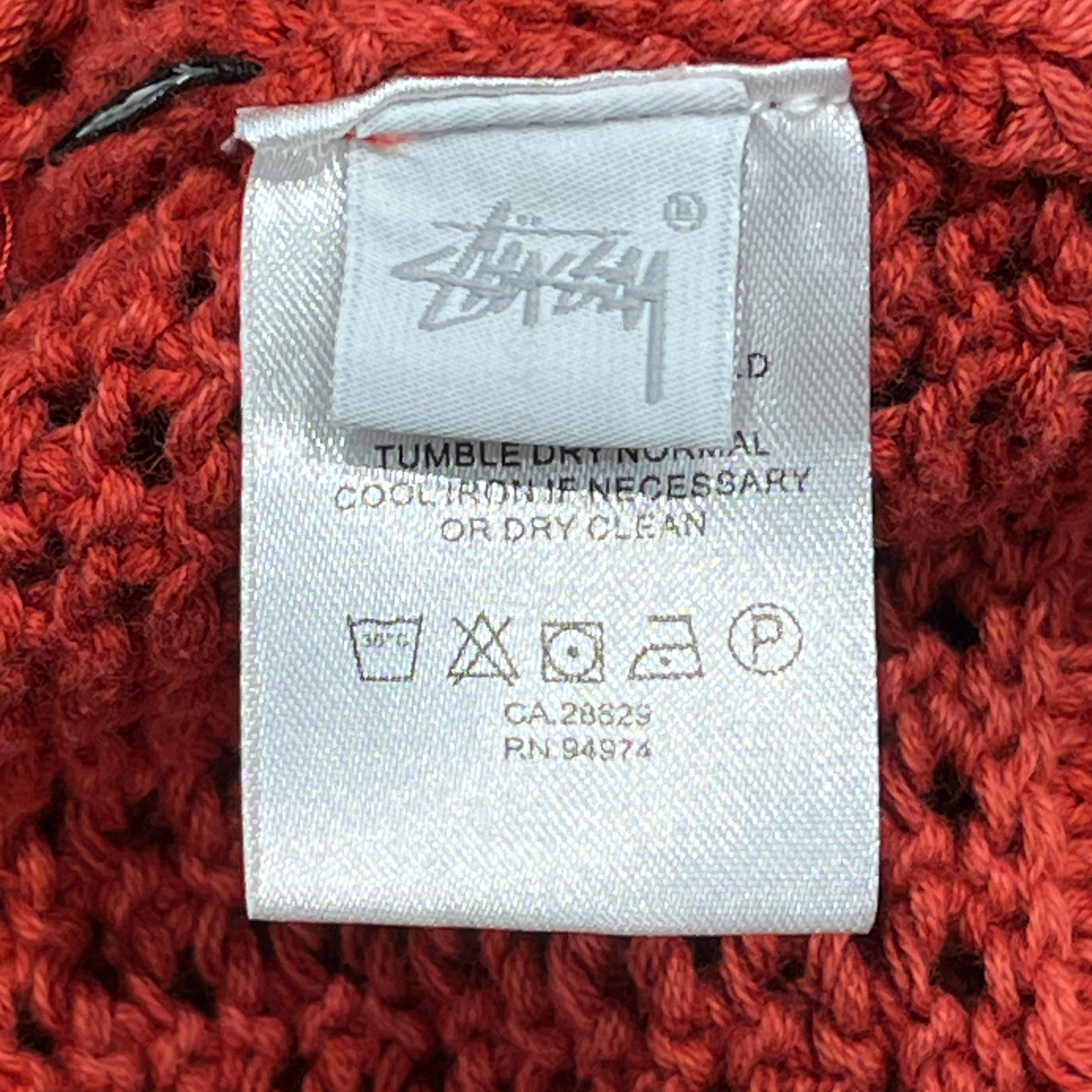 STUSSY/T-Shirt/XL/Cotton/RED/fishnet knit view 4