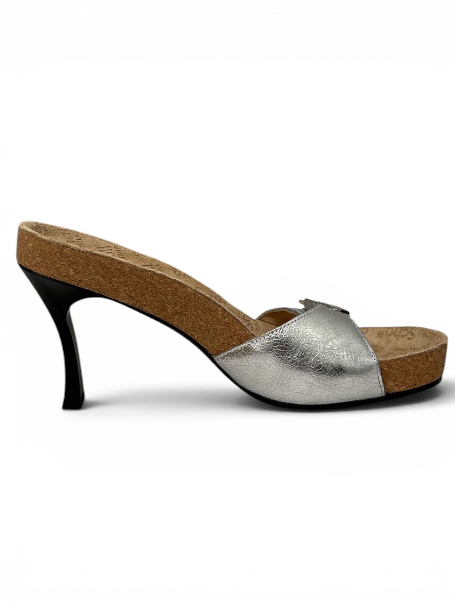 BALENCIAGA/Dr.Scholl/Heels/EU 40/Leather/SLV/Open-Toe/SUEDE SOLE/ BUCKLE view 4