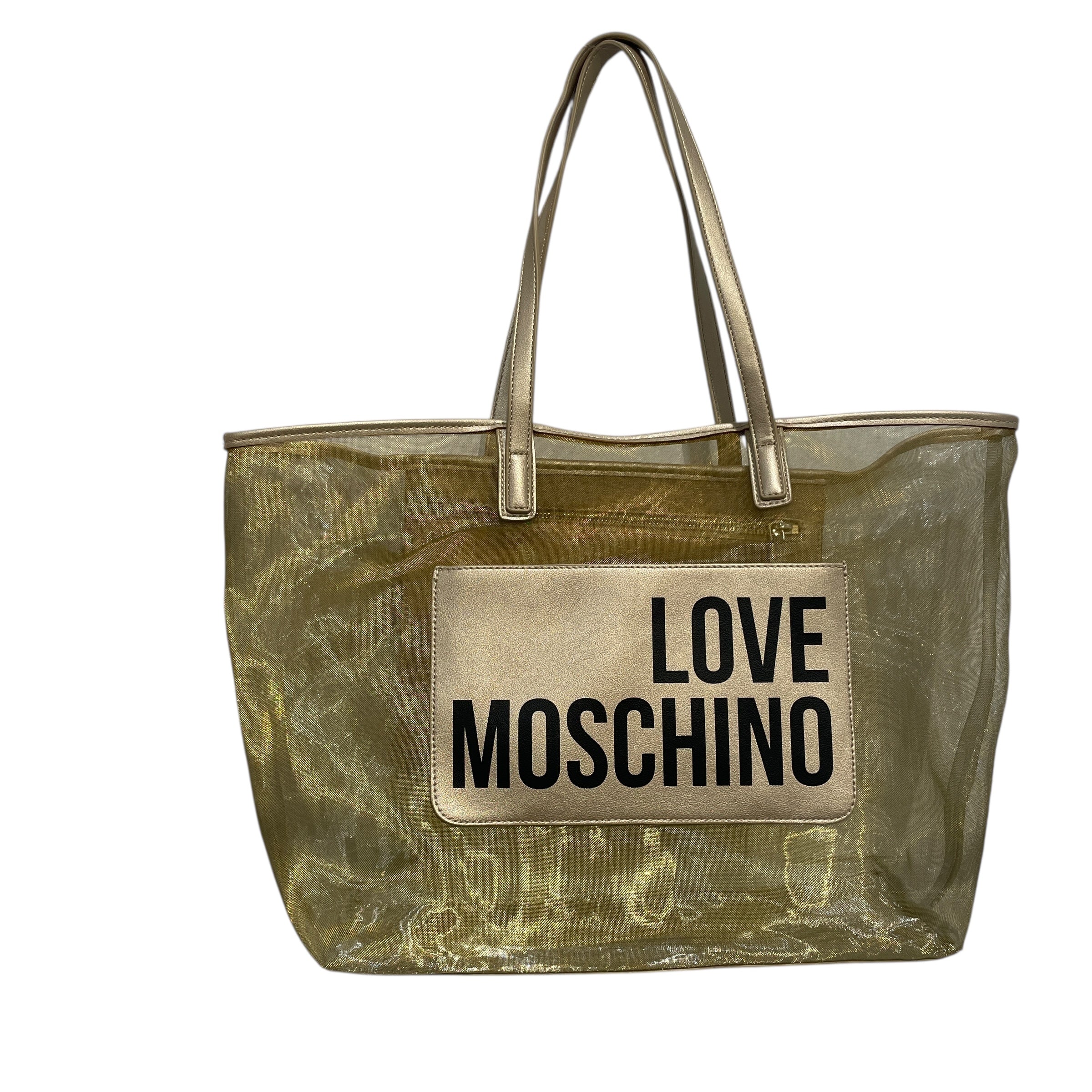 LOVE MOSCHINO/Tote Bag/Nylon/GLD/Logo Mesh Tote view 1