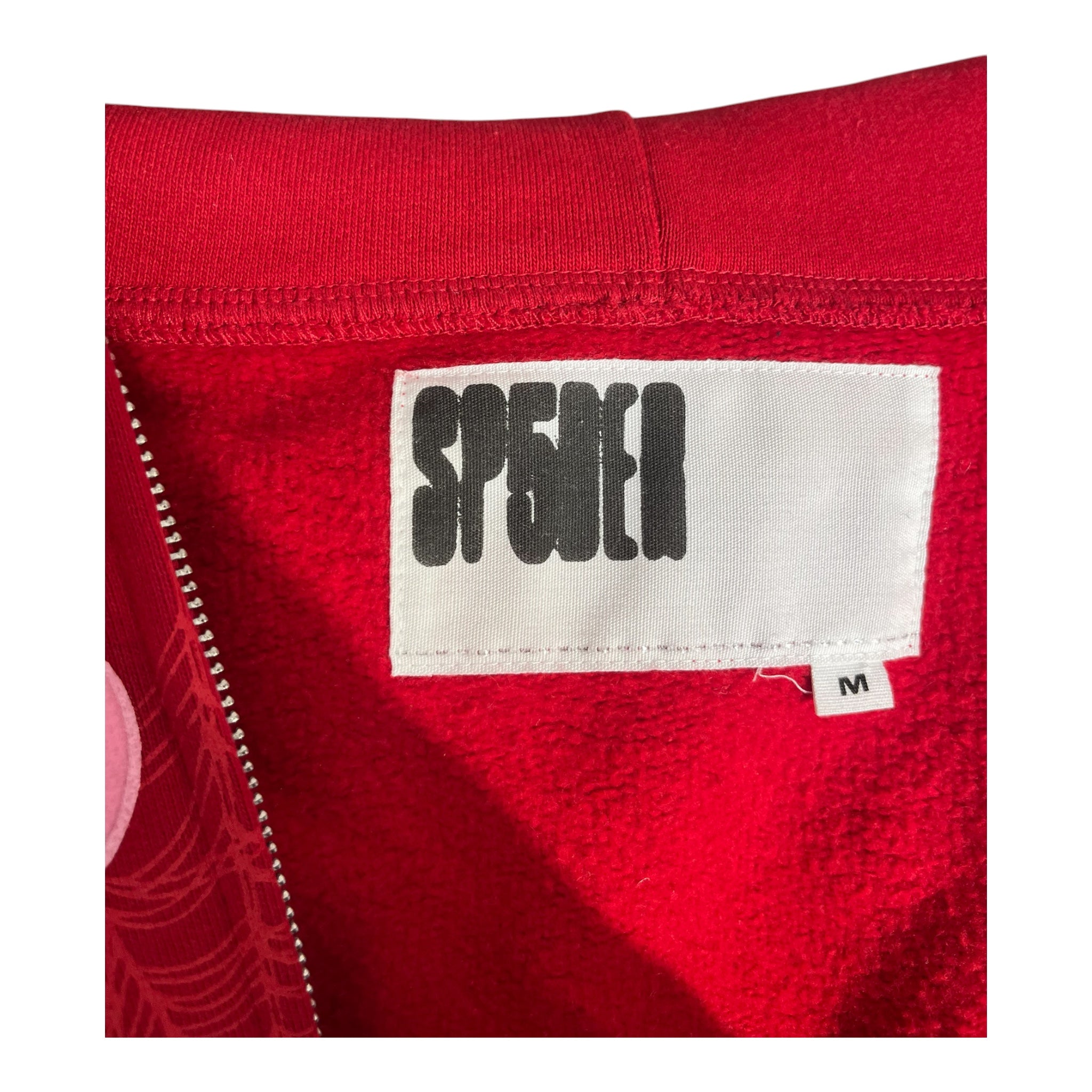 Sp5der/Zip Up Hoodie/M/Graphic/Cotton/RED/555 555 PUFF PRINT HOODIE view 3