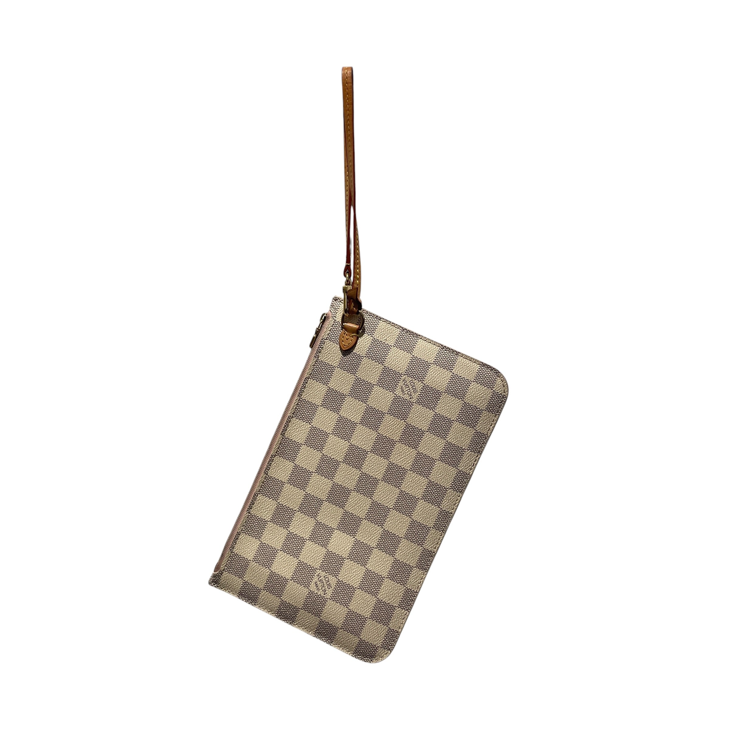 LOUIS VUITTON/Pouch/Monogram/Leather/CRM/DAMIER AZUR NEVERFULL POUCH view 1