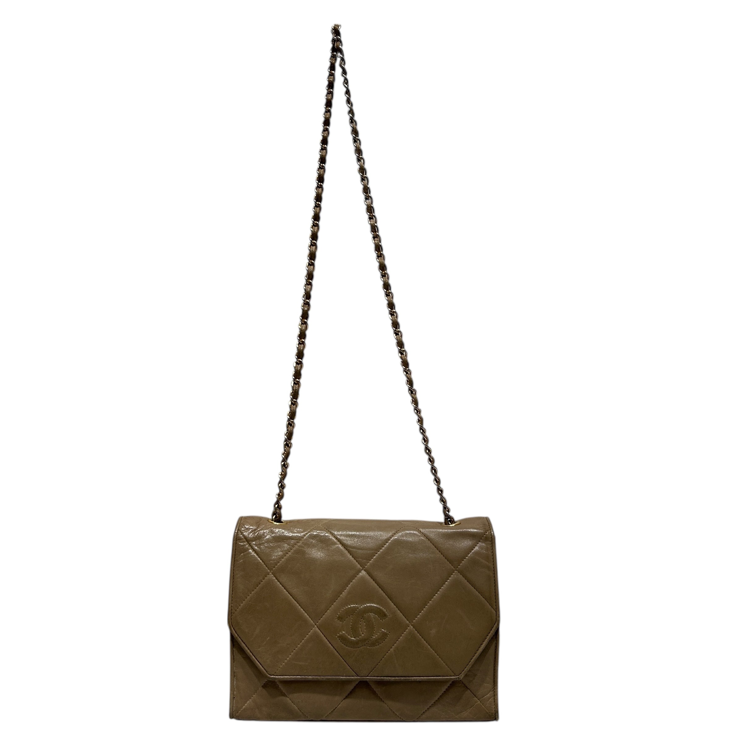 CHANEL/Cross Body Bag/Leather/BEG/Vintage Quilted Flap Matelasse view 1