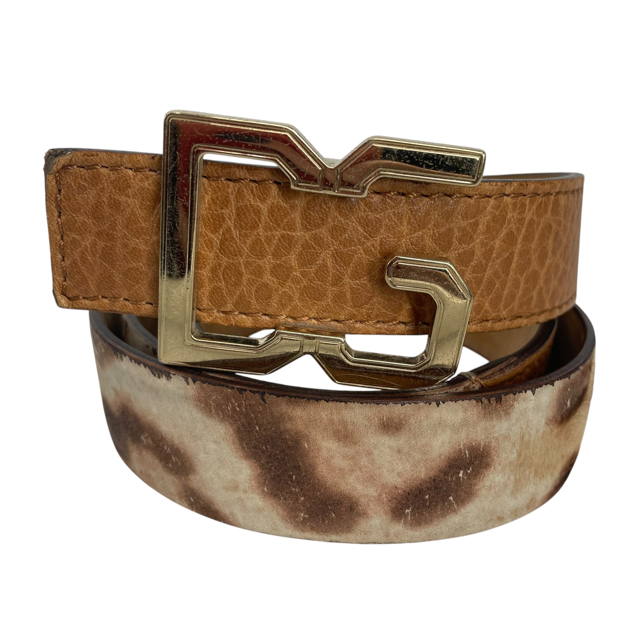 DOLCE&GABBANA/Belt/Leopard/Leather/CML/GOLD D G view 1